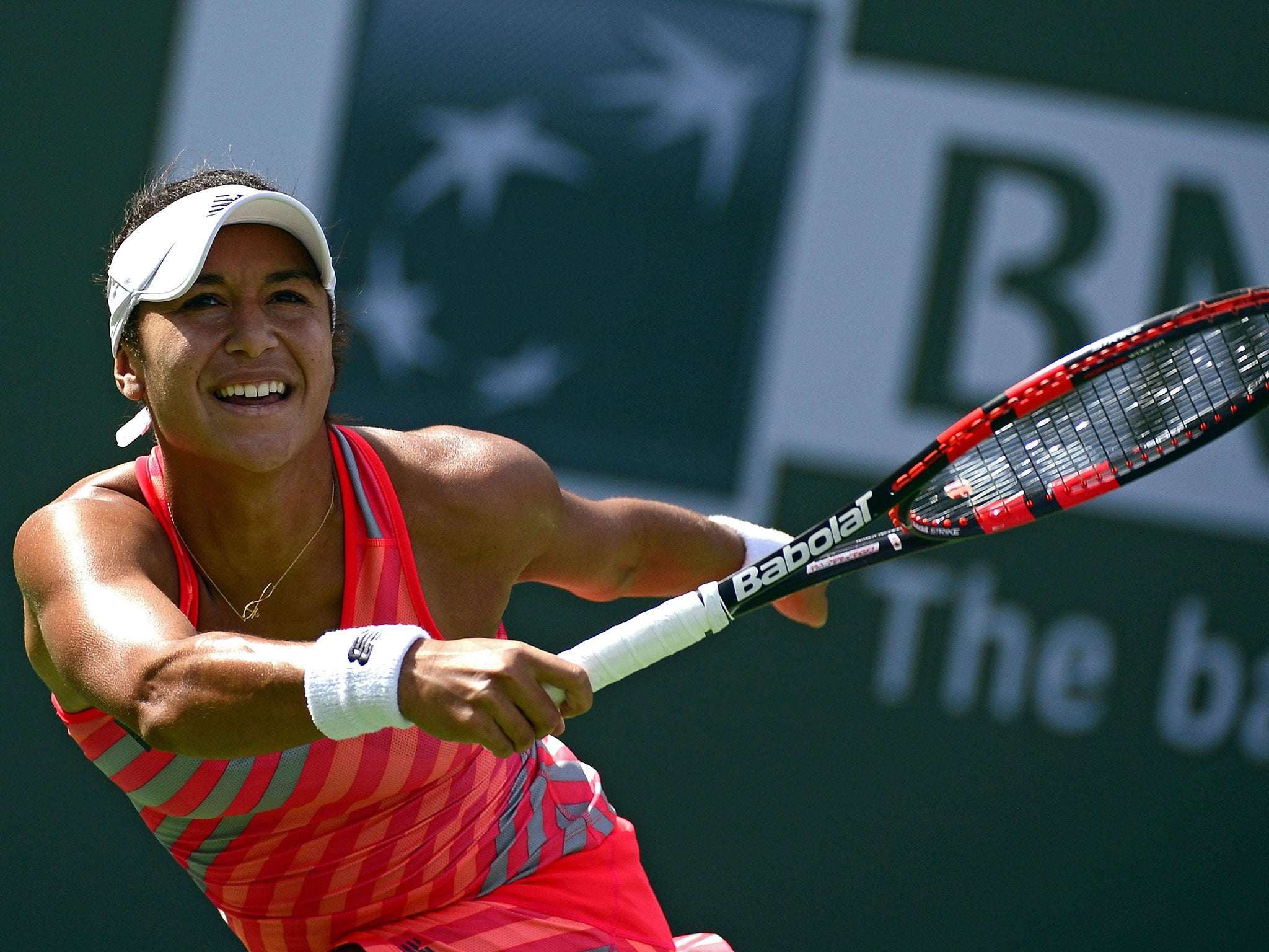 Heather Watson beat world No 8 Agnieszka Radwanska in straight sets at Indian Wells