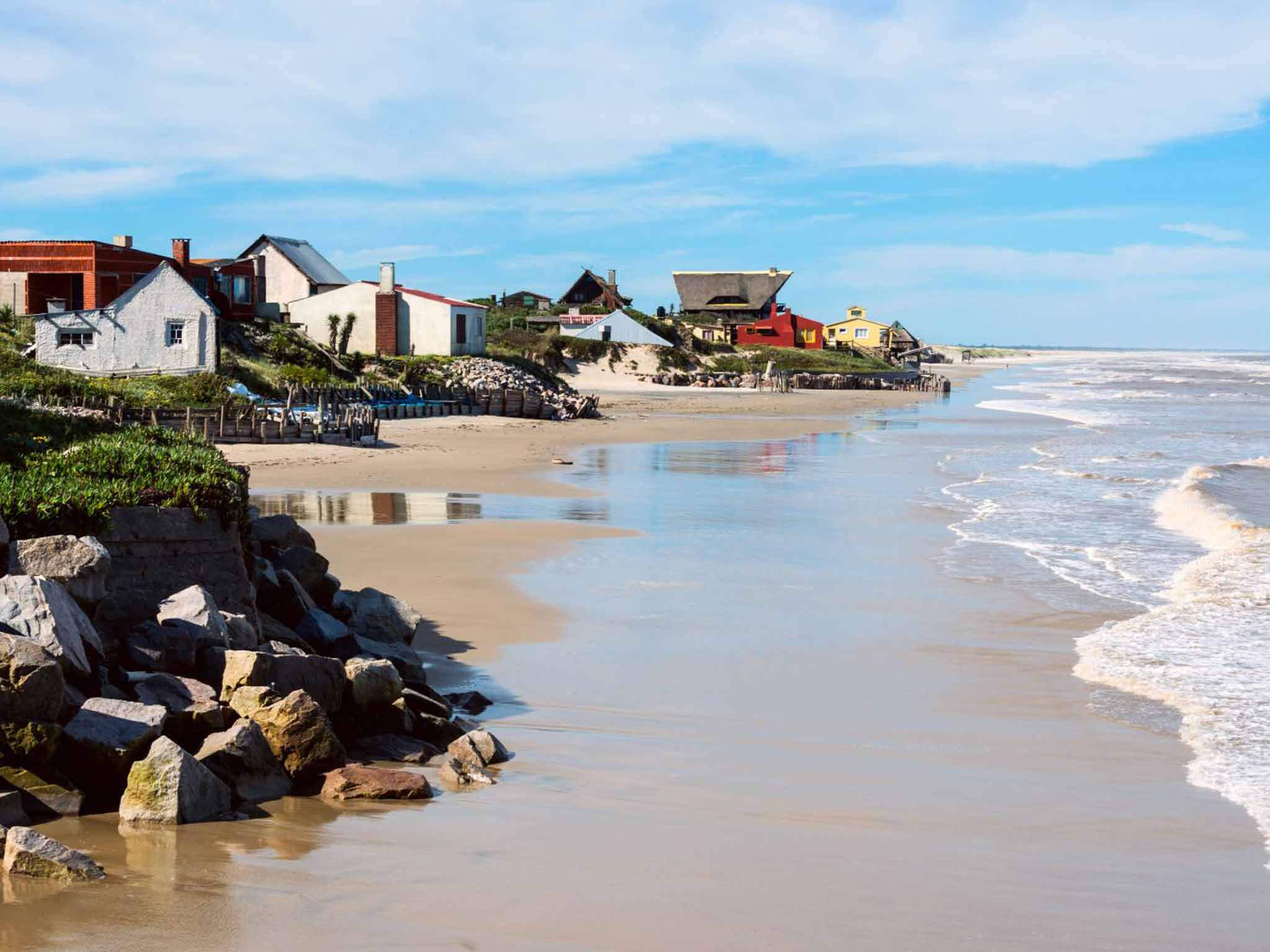 Deserted Dulces beach in Rocha