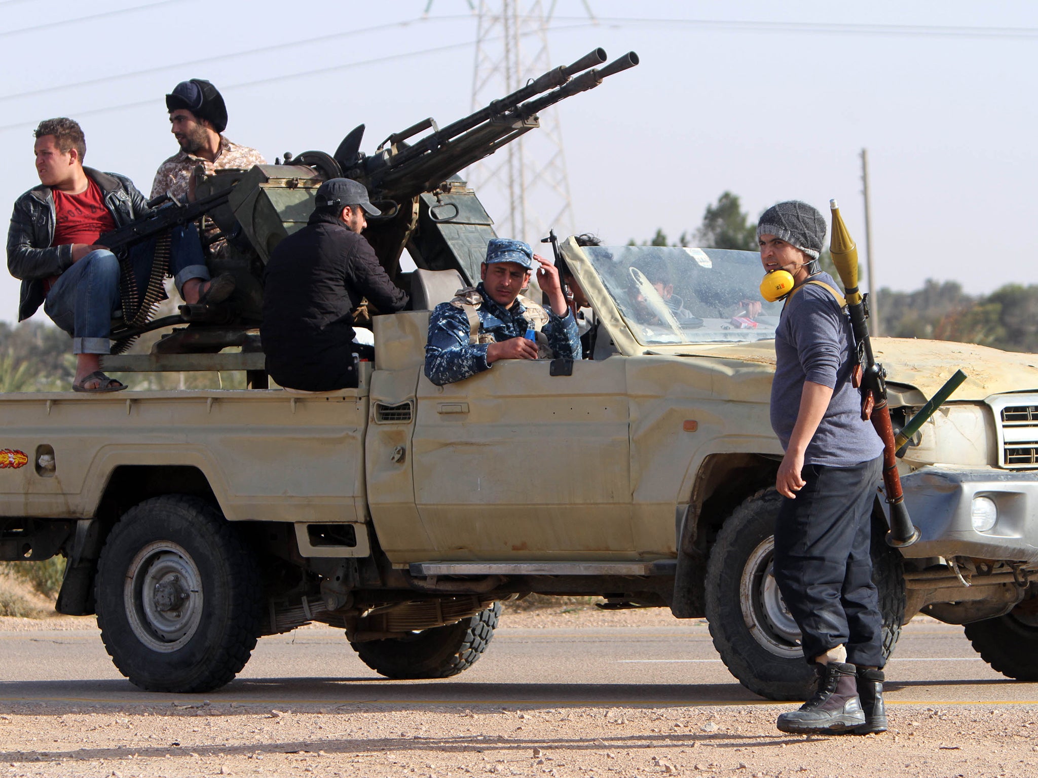 Fighters from Misrata preparing to fight Islamic State fighters near Sirte