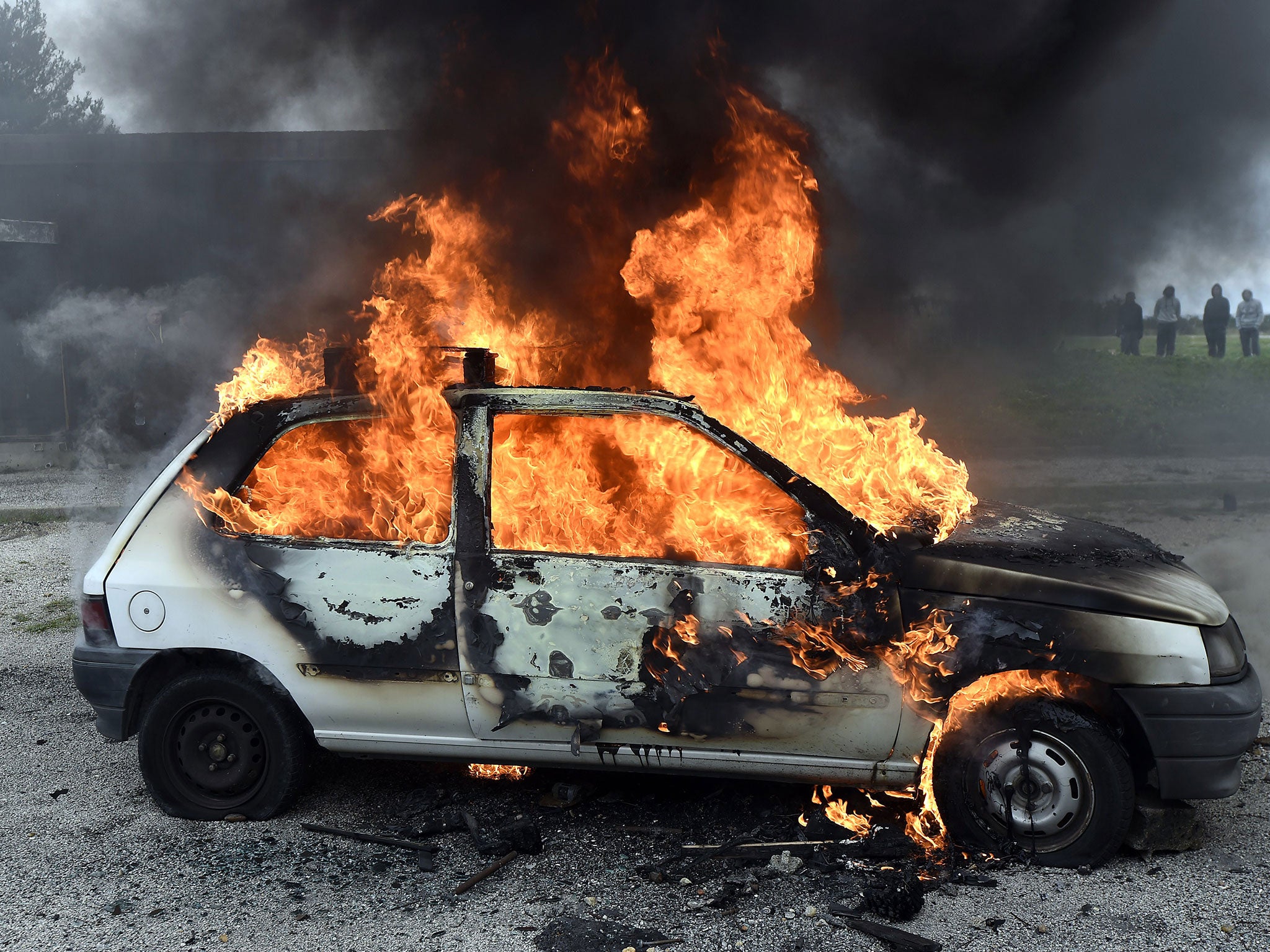 A generic picture of a car on fire