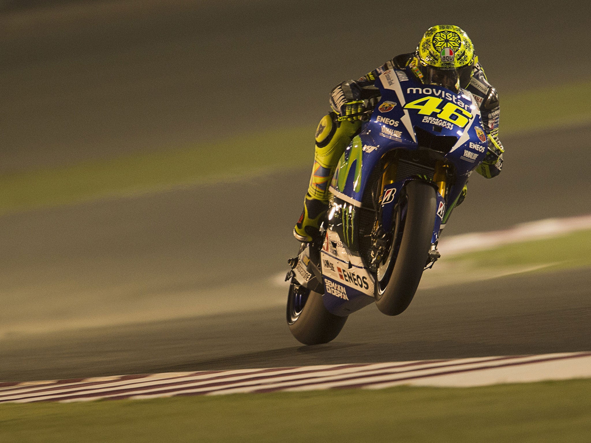 Valentino Rossi crashed during the pre-season test in Doha