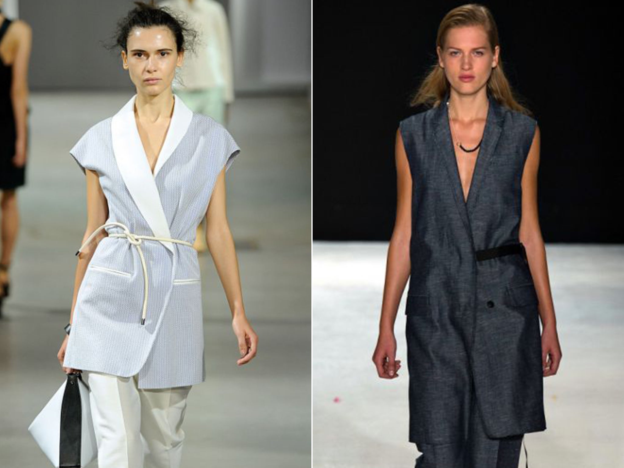 Left: Phillip Lim, spring/summer 2015; Right: Rag & Bone, spring/summer 2015