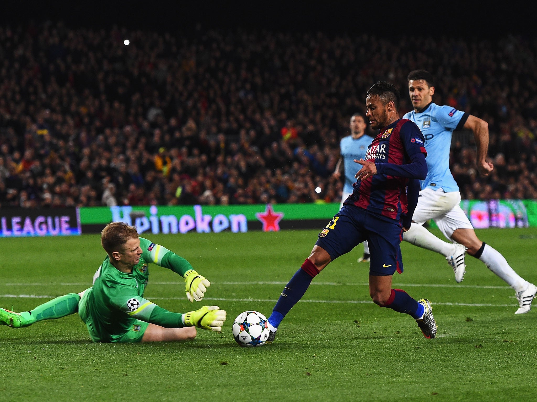 Hart denies Neymar again