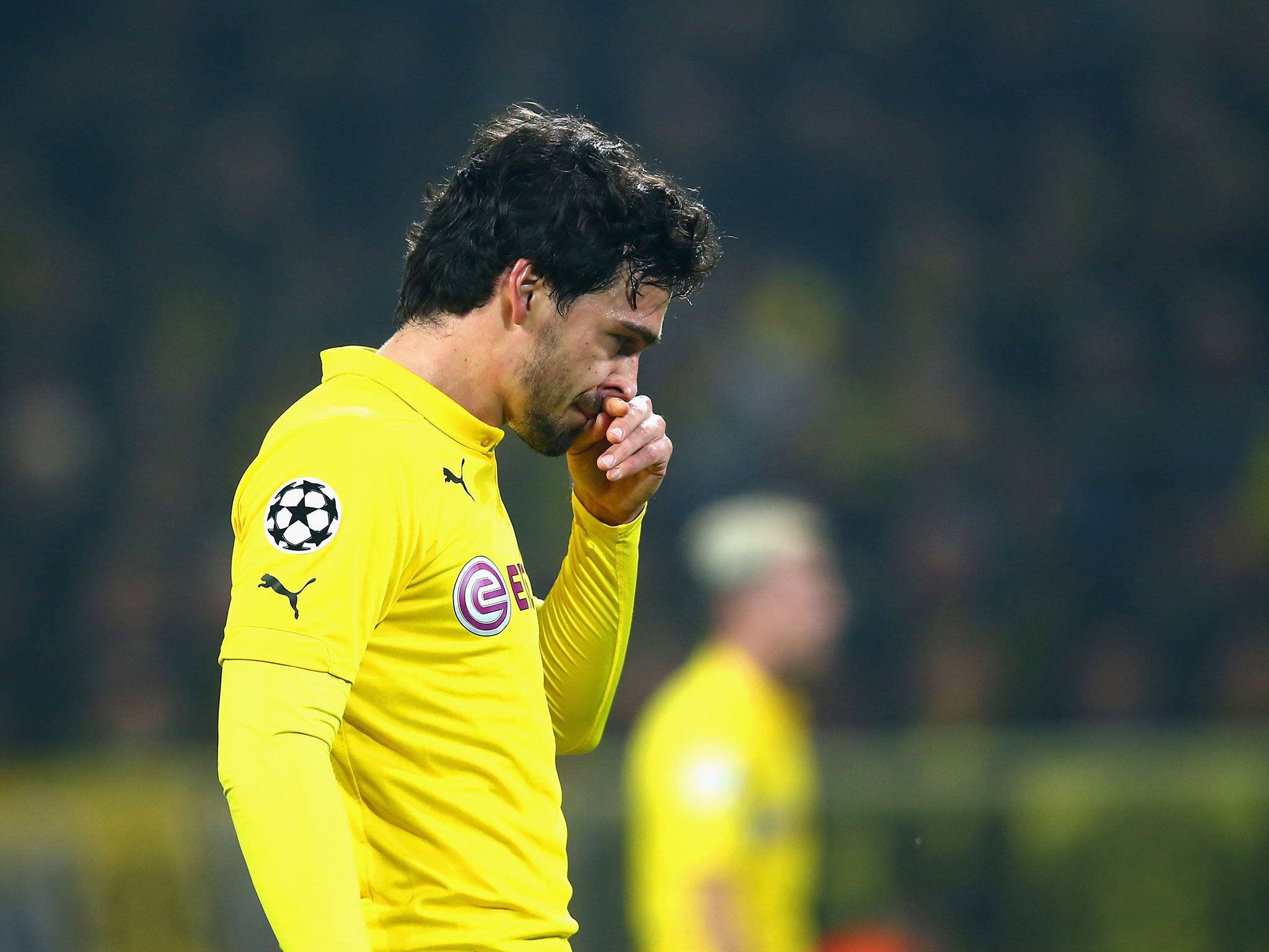 Mats Hummel's reacts during Dortmund's defeat by Juventus