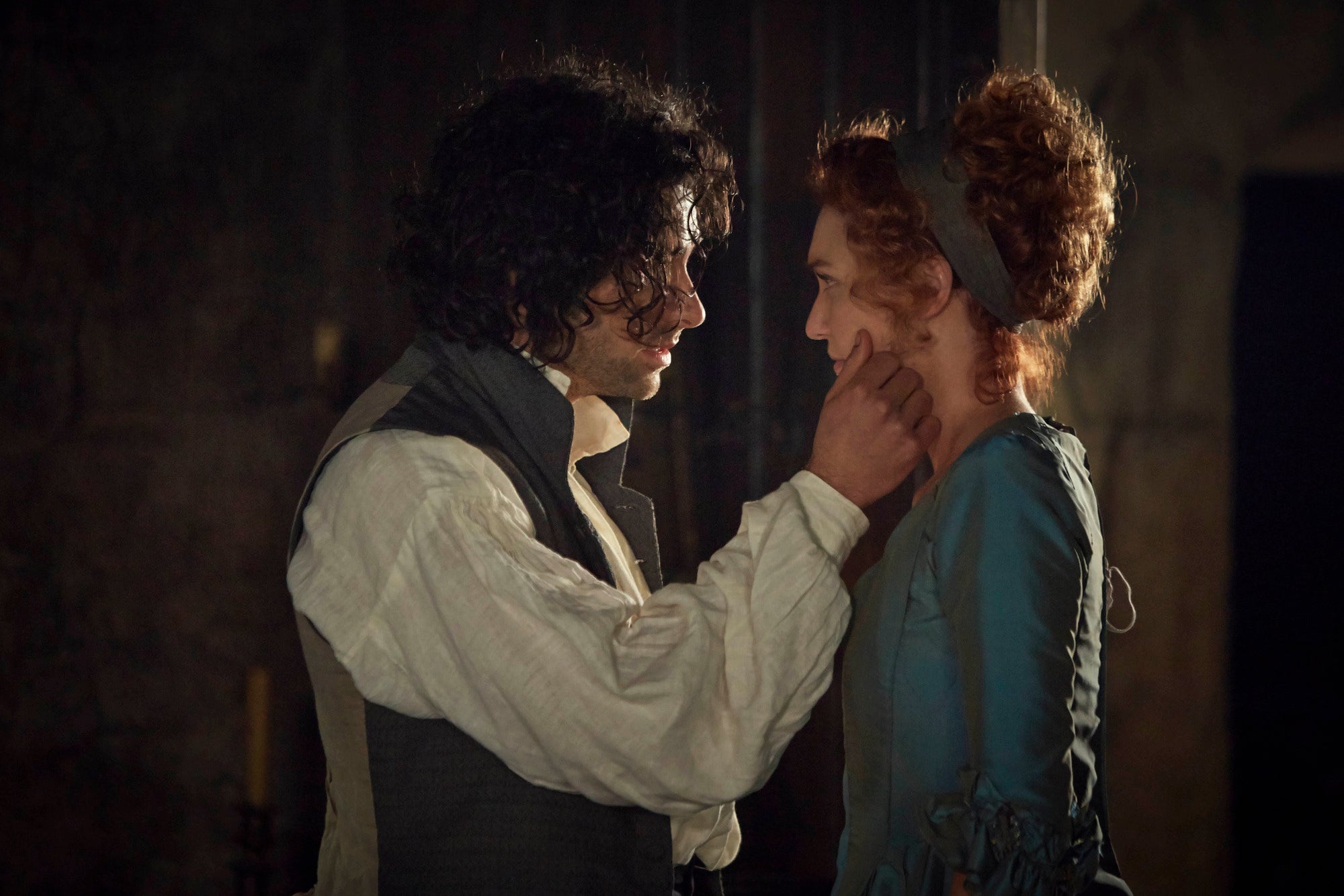 Ross Poldark (Aidan Turner), Demelza (Eleanor Tomlinson)