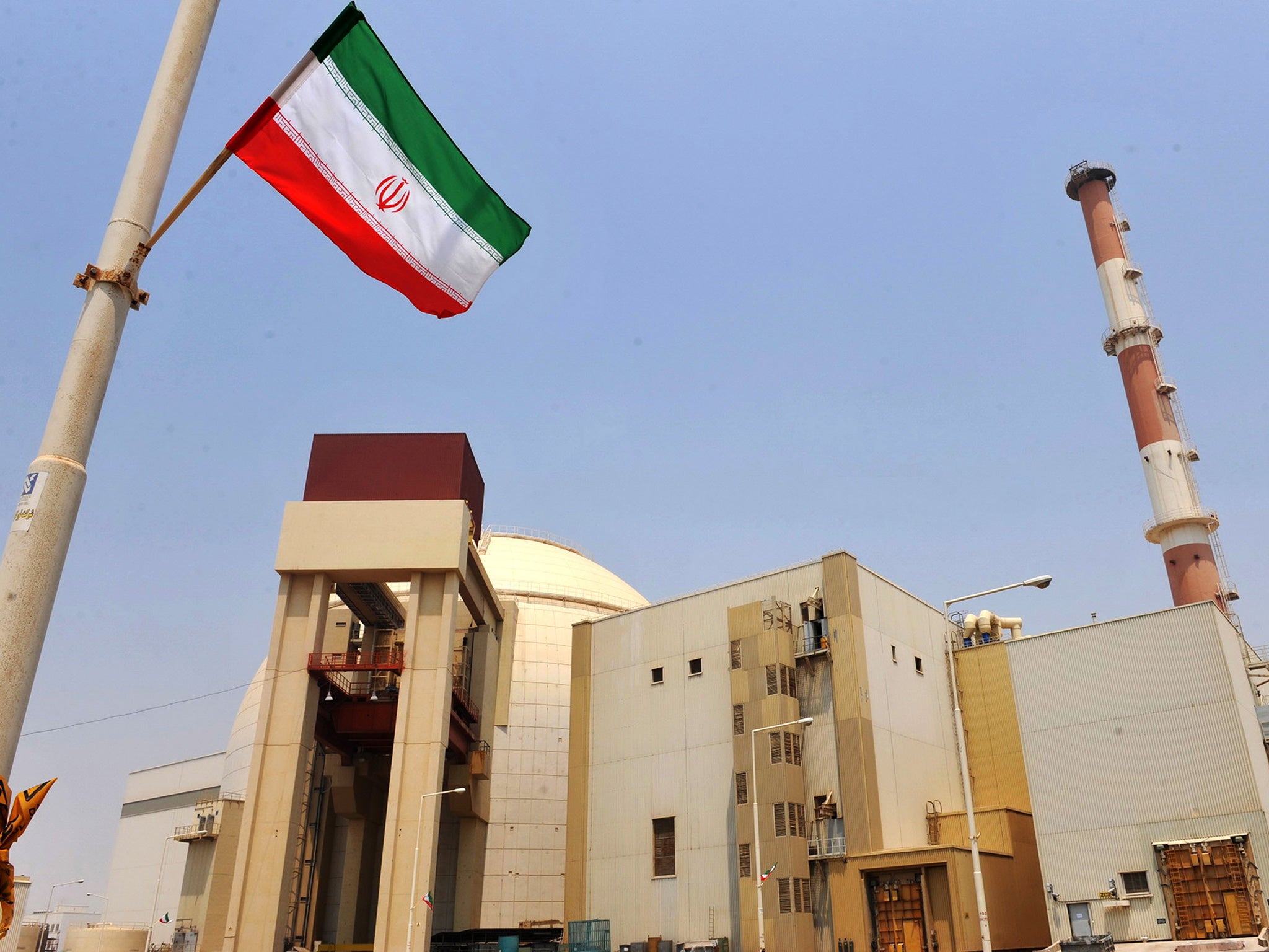 The reactor building at the Russian-built Bushehr nuclear power plant in Busheh