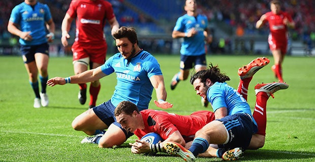 George North scores for Wales