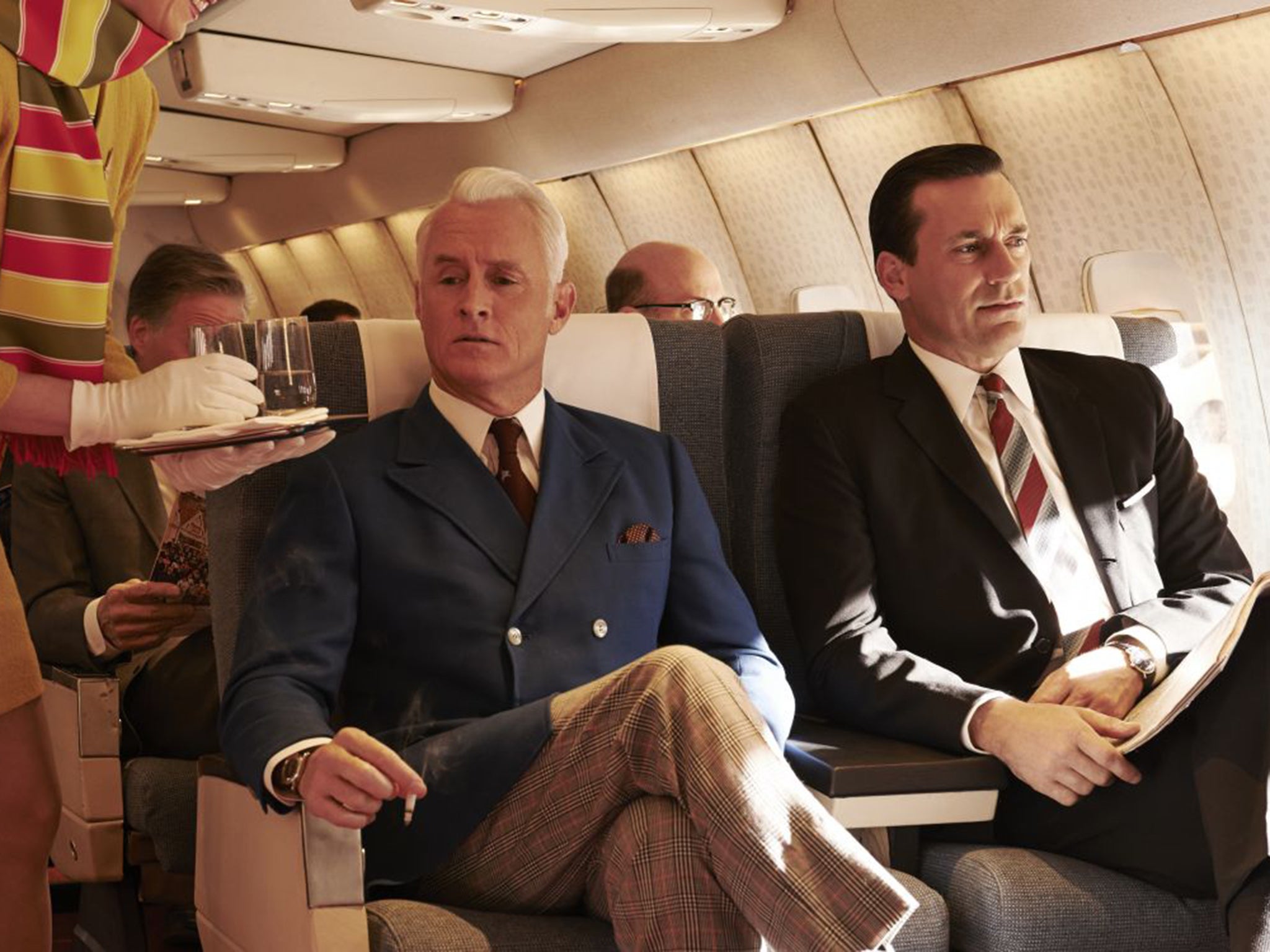 Jon Hamm (right) and John Slattery in the final series of Mad Men