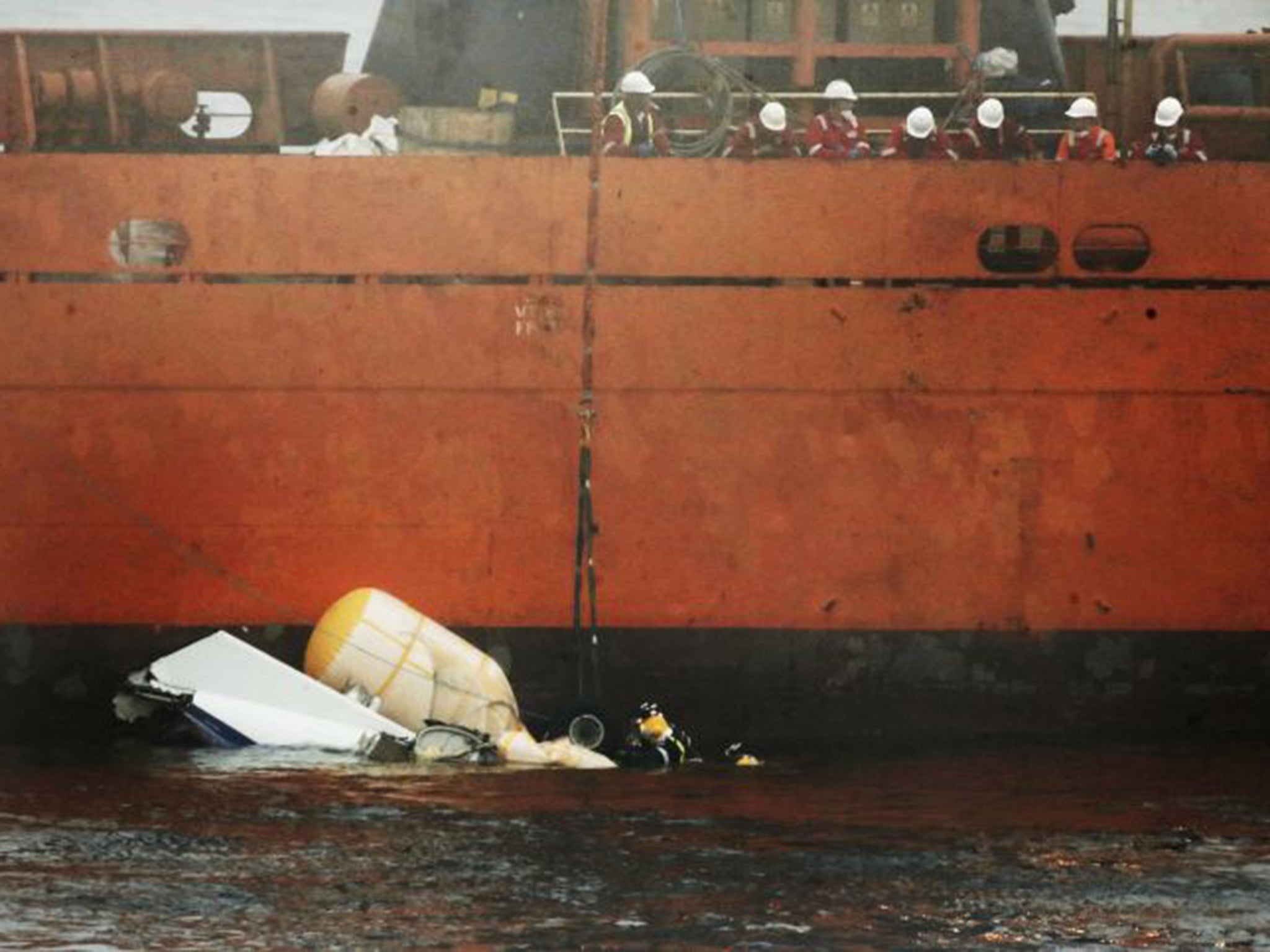 The wreckage of the helicopter that crashed in 2013