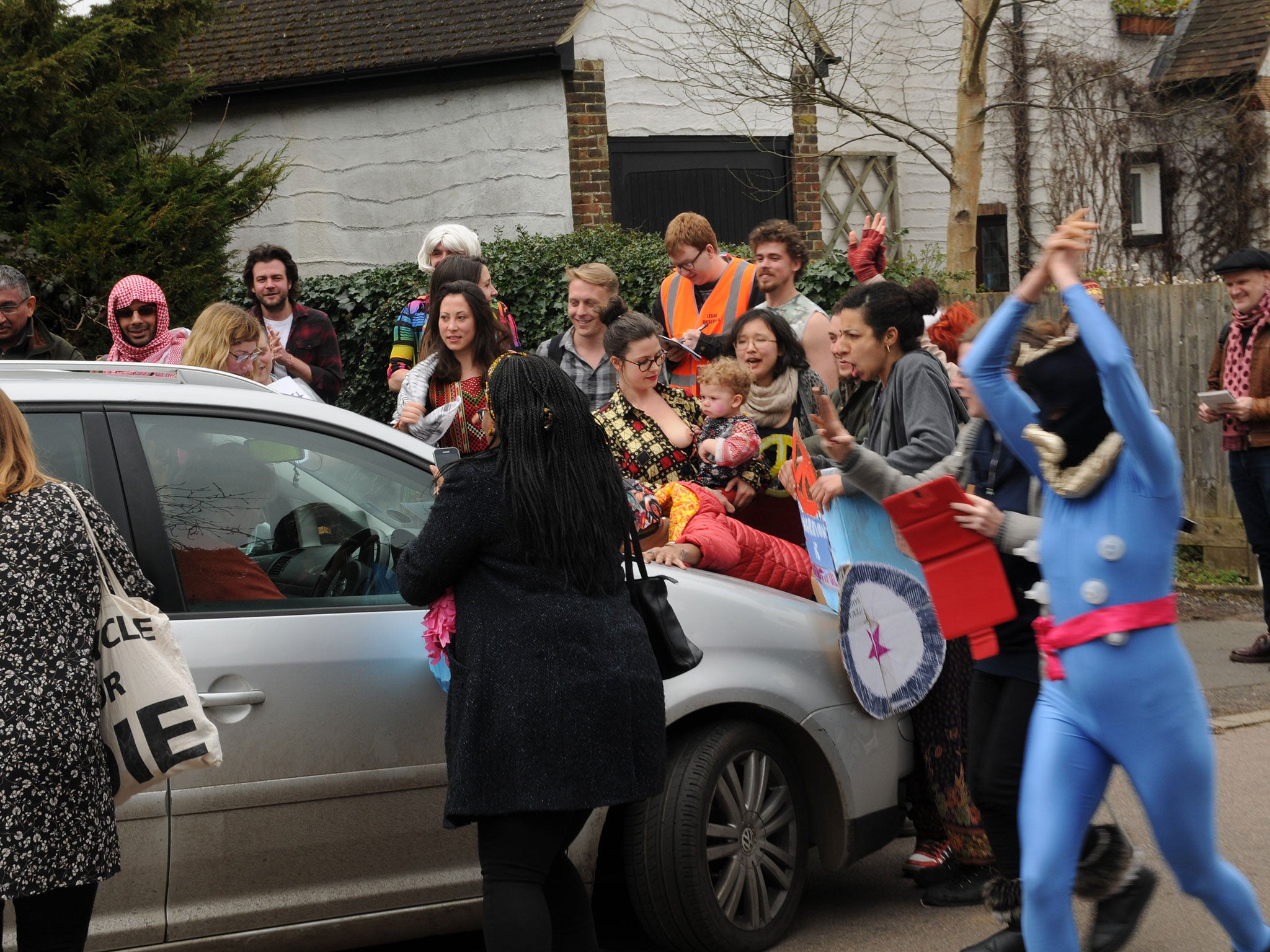 Protestors ambushed Nigel Farage at a pub last Sunday