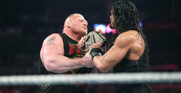 Reigns refuses to give the WWE World Heavyweight Champpionship back to Lesnar