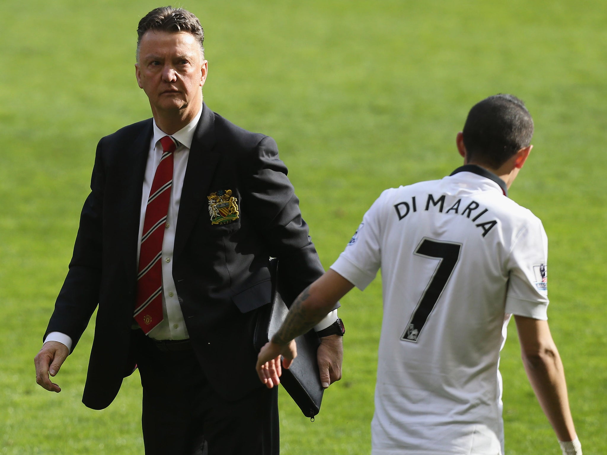 Angel Di Maria with Louis van Gaal