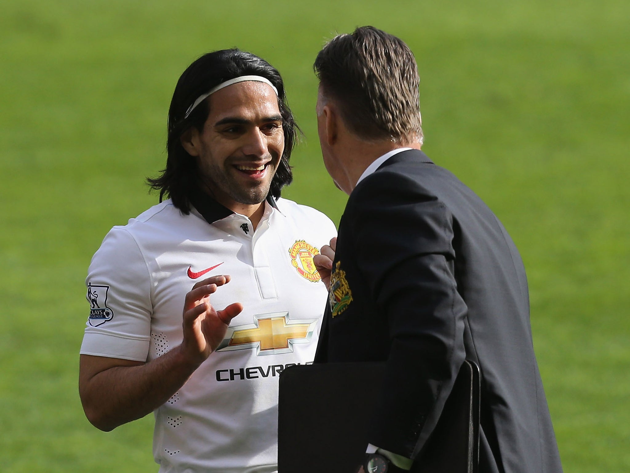 Radamel Falcao with Louis van Gaal