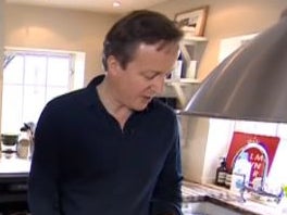 The Prime Minister was filmed in the kitchen of his second home in Oxfordshire