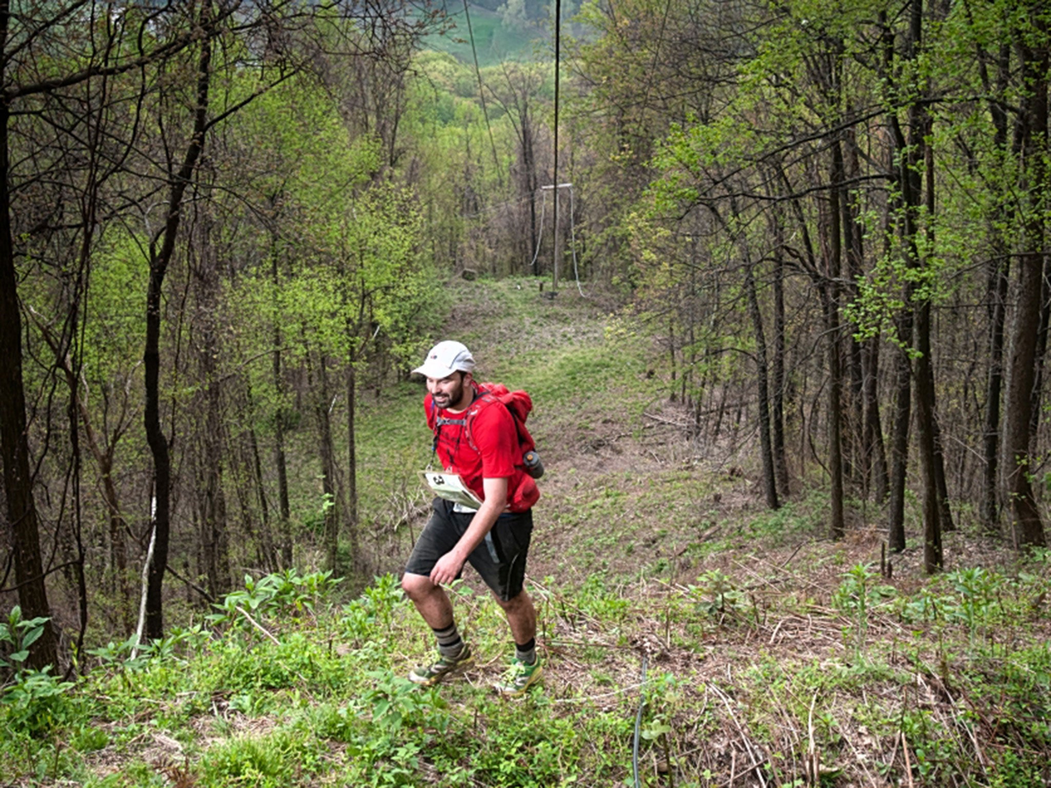 James Adams tackles “Rat Jaw” hill in the Barkley Marathons in 2012