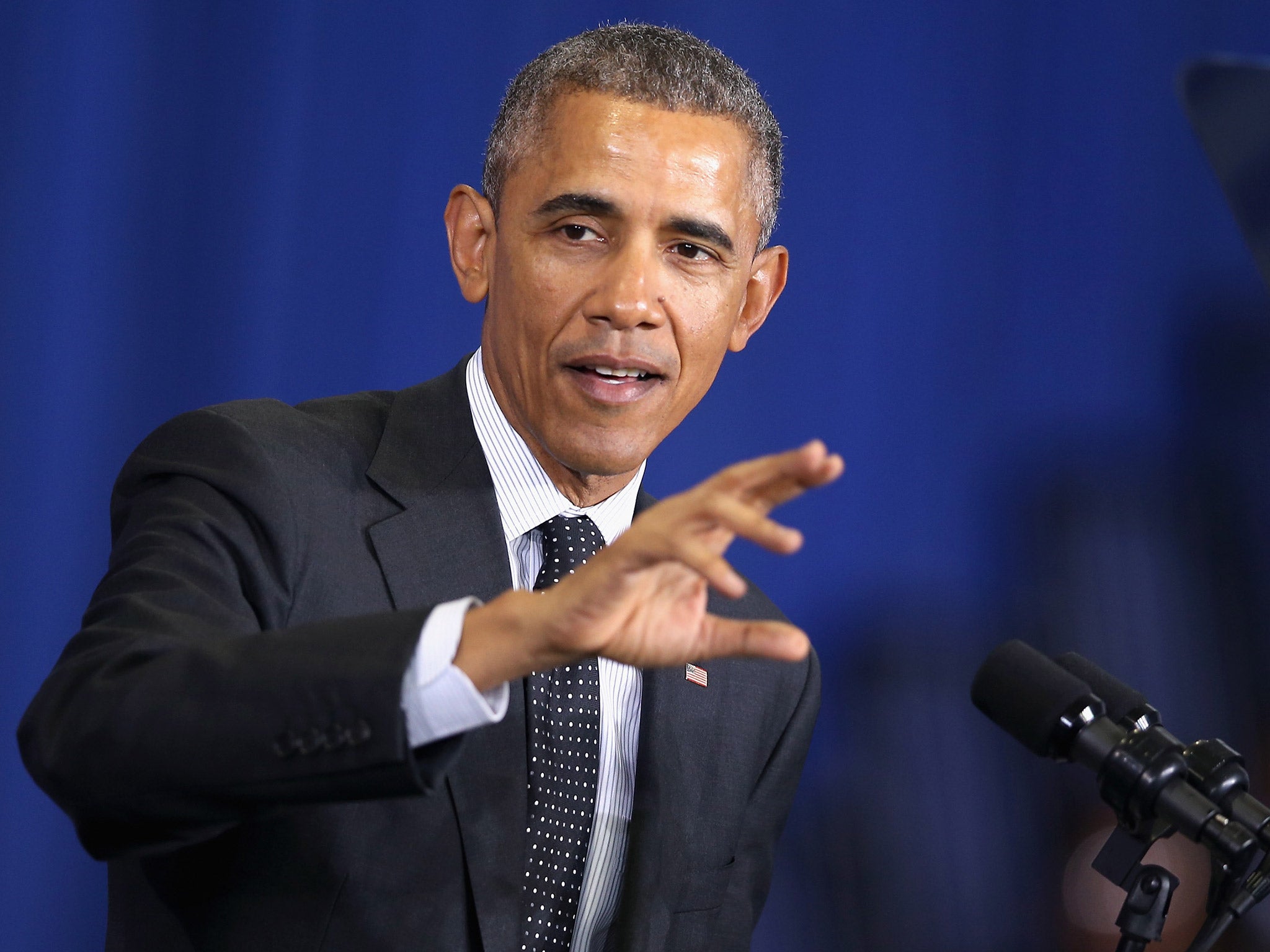 President Obama speaking in Chicago last month