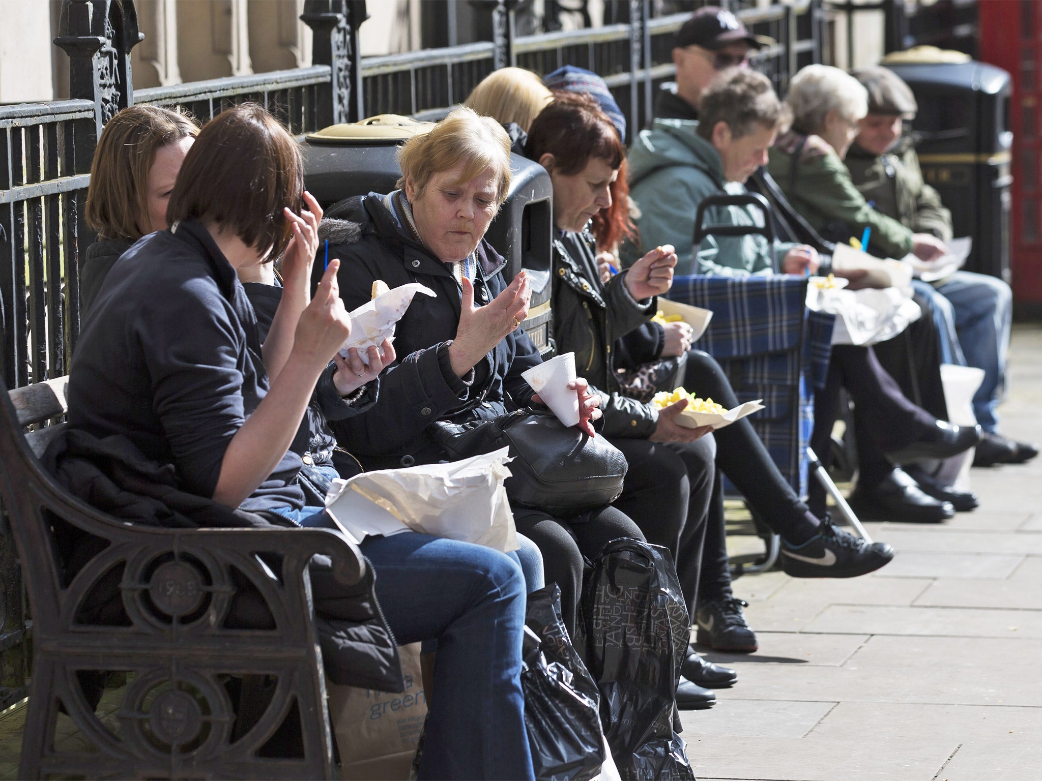 Fish and chips were a popular option for lunch in Preston on Wednesday