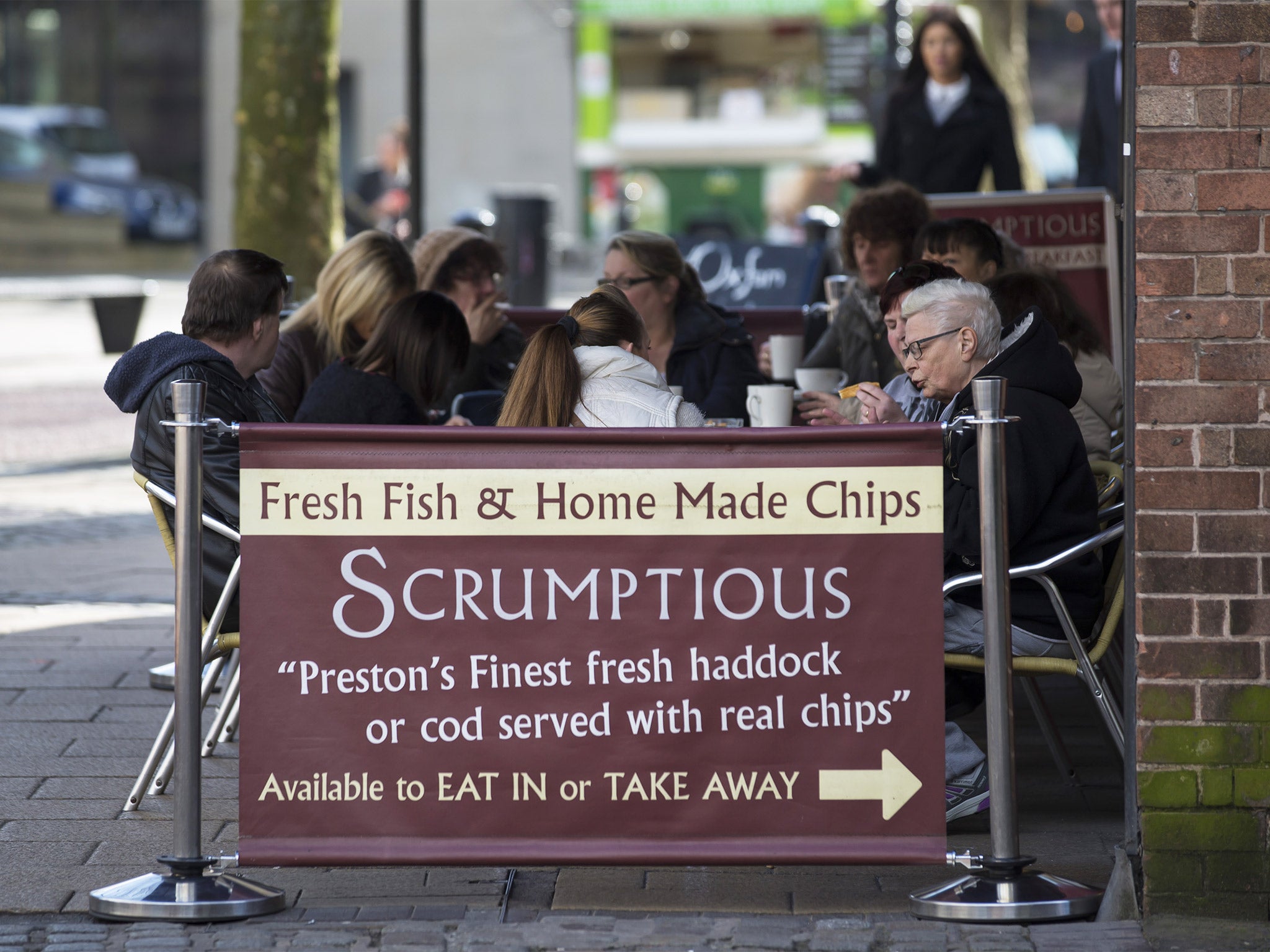 A fish and chip shop in Preston city centre