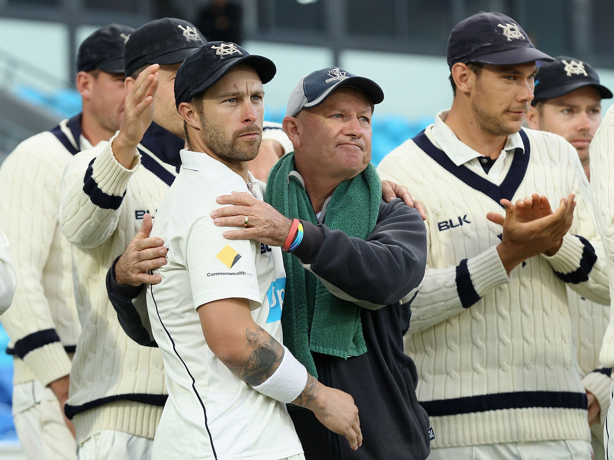 Victoria players celebrate victory in the Sheffield Shild final