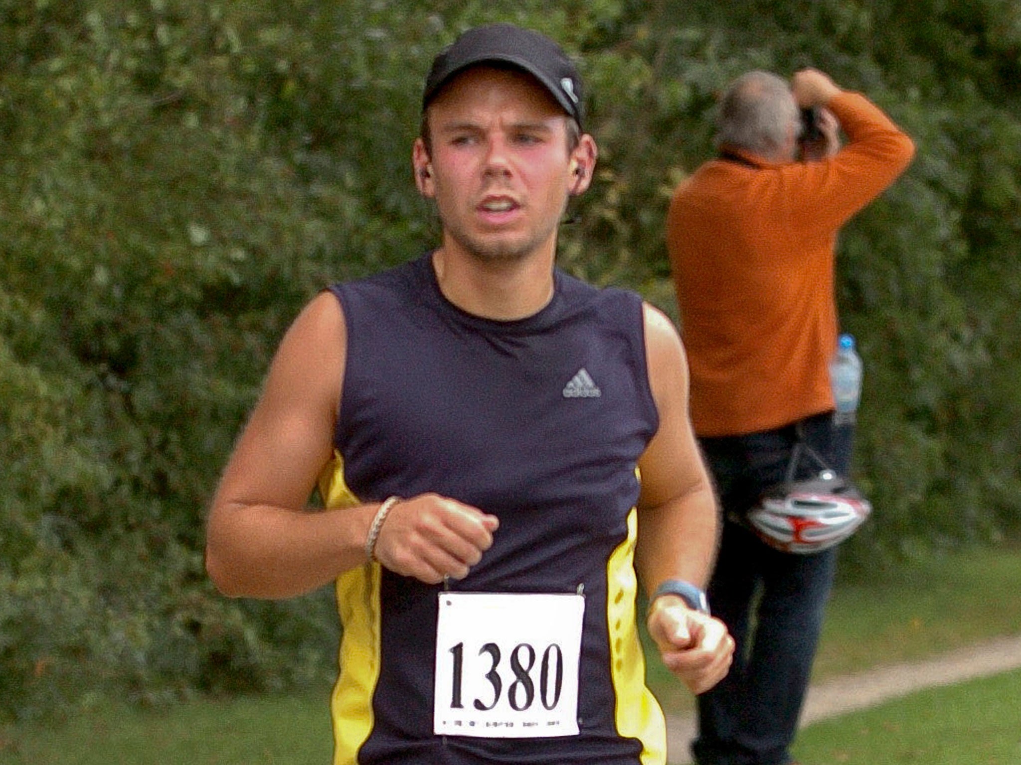 Andreas Lubitz runs the Airportrace half marathon in Hamburg on 13 September 2009