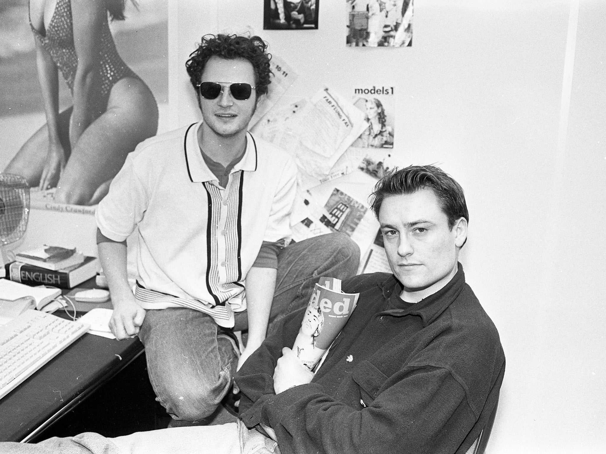 Founders James Brown and Tim Southwell with a mock-up of the first ever ‘Loaded’ magazine in 1994