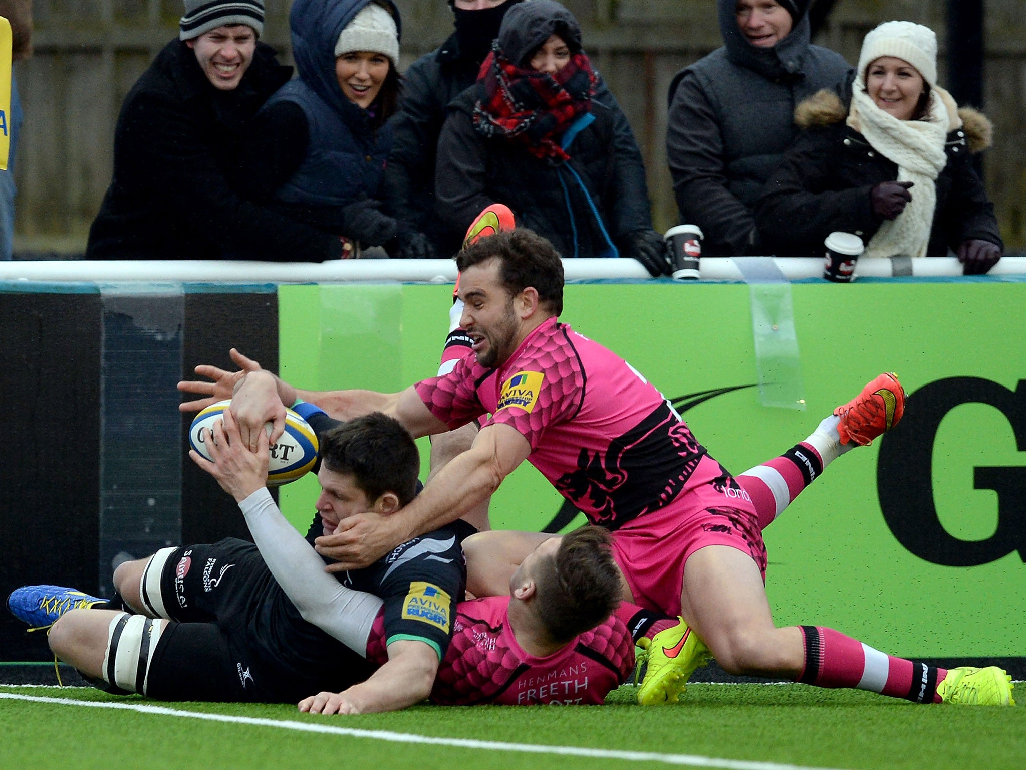 Welsh are powerless to avoid conceding another try (Getty)