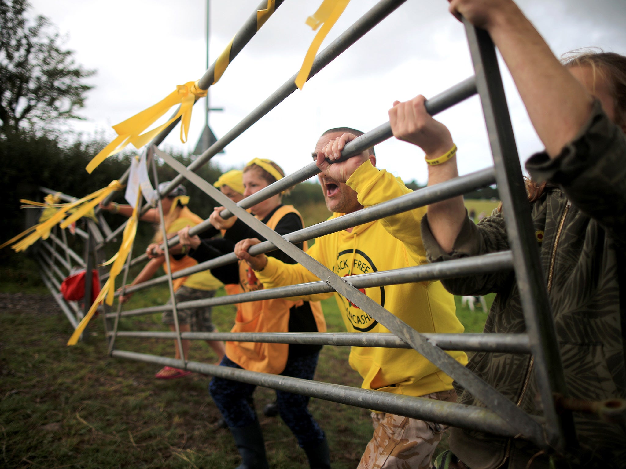 Activists protest against fracking in Lancashire, where Cuadrilla wants to launch exploration projects at two sites