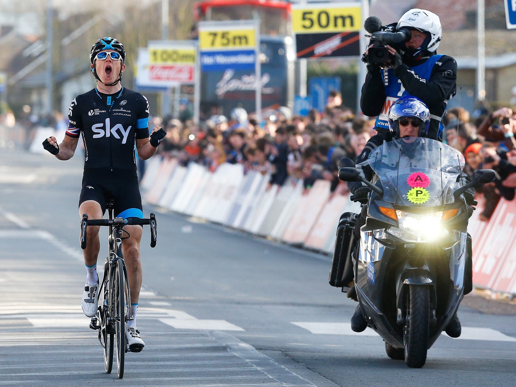 Geraint Thomas raced clear in the final four kilometres