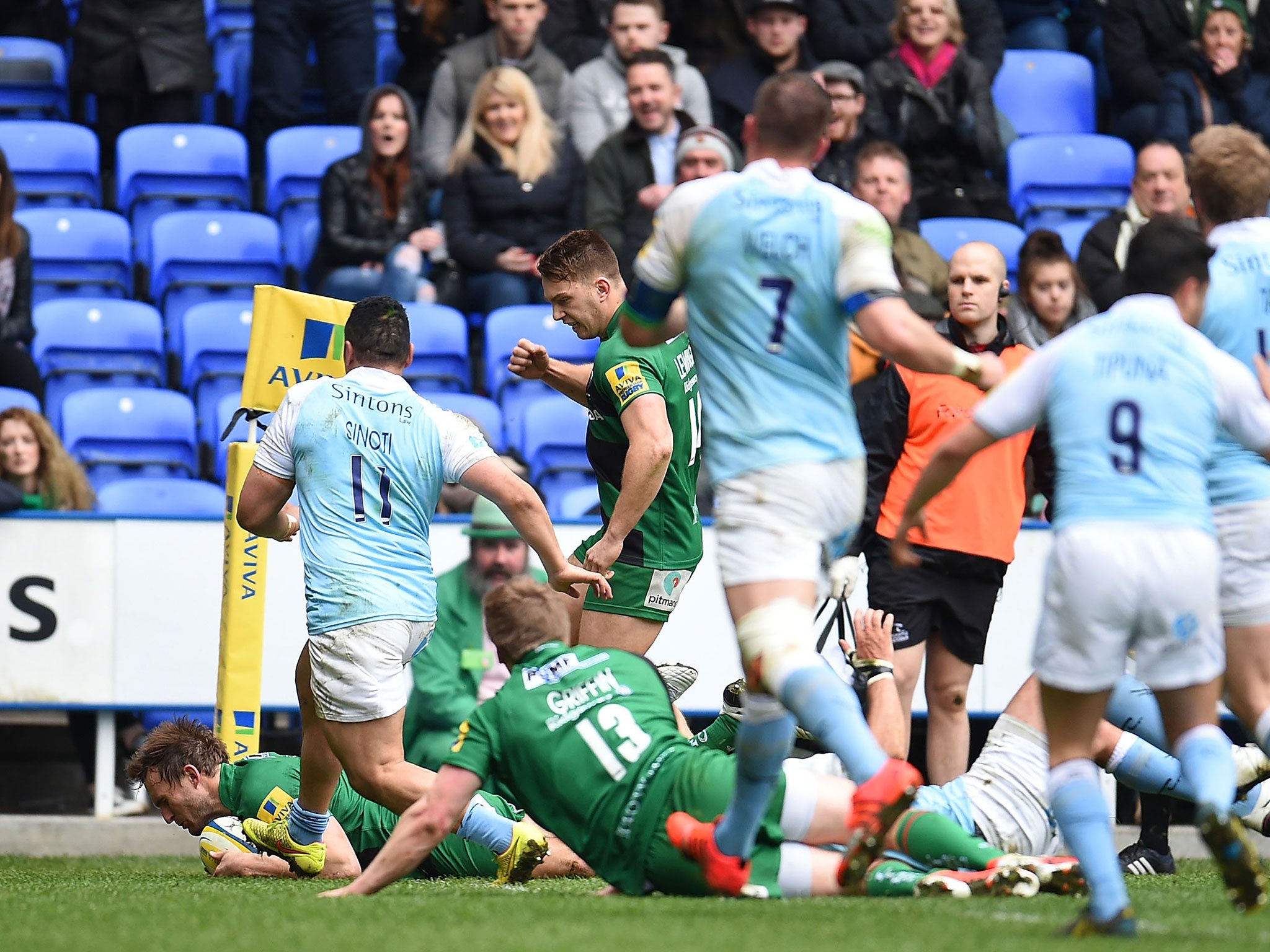 Andrew Fenby added the Exiles' third try