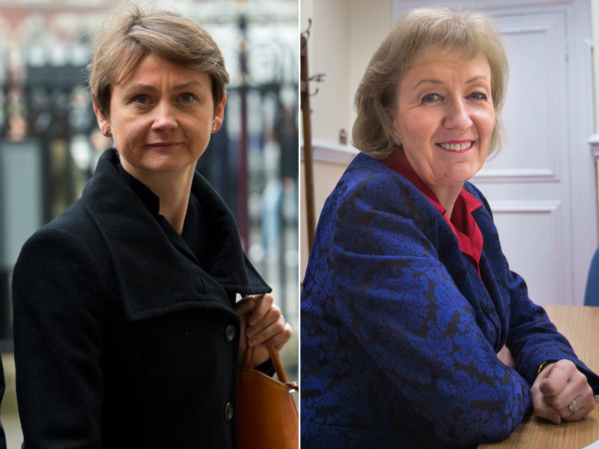 Shadow Home Secretary Yvette Cooper, left, and Conservative Treasury minister Andrea Leadsom