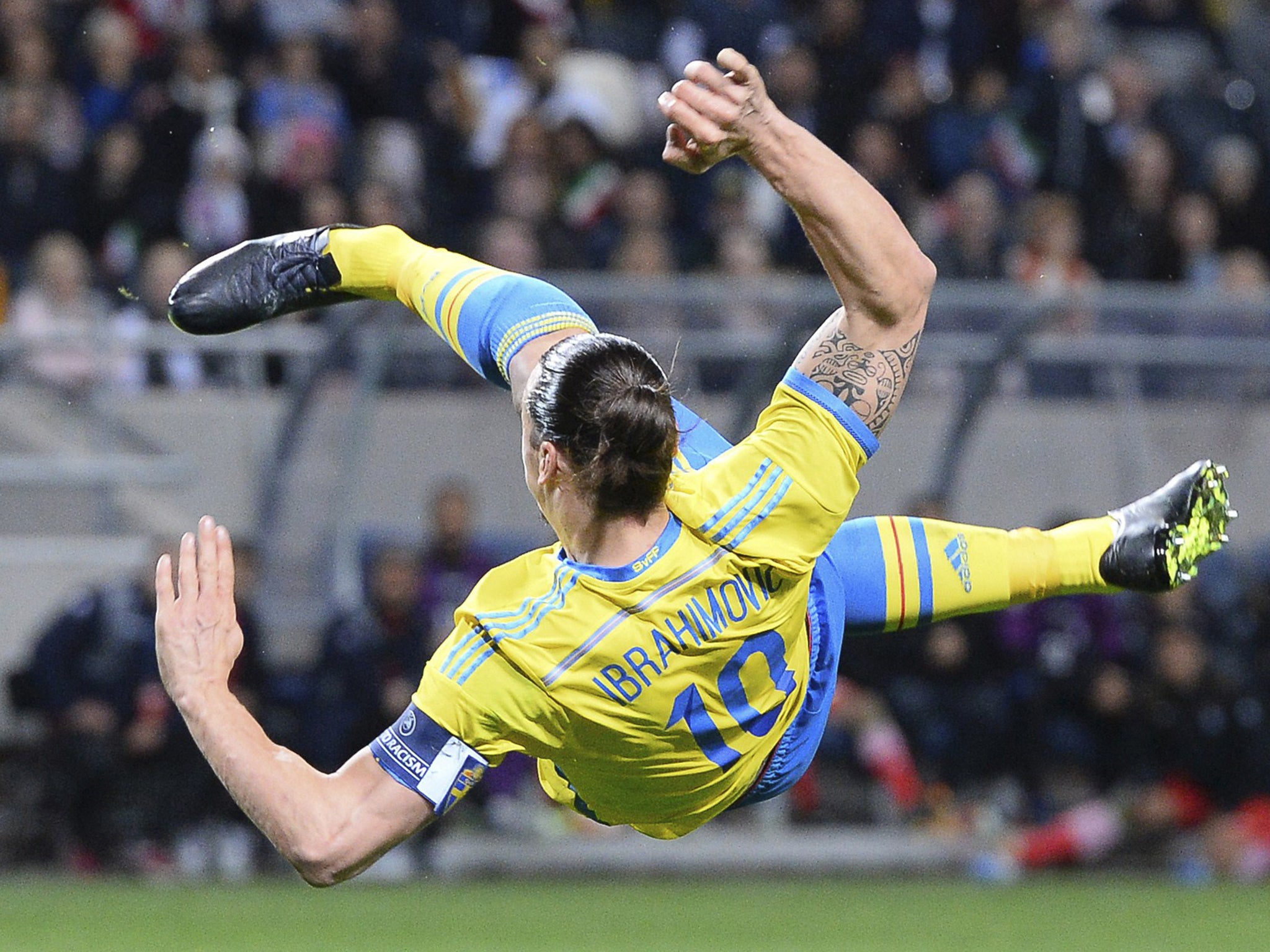 Zlatan Ibrahimovic in action against Iran