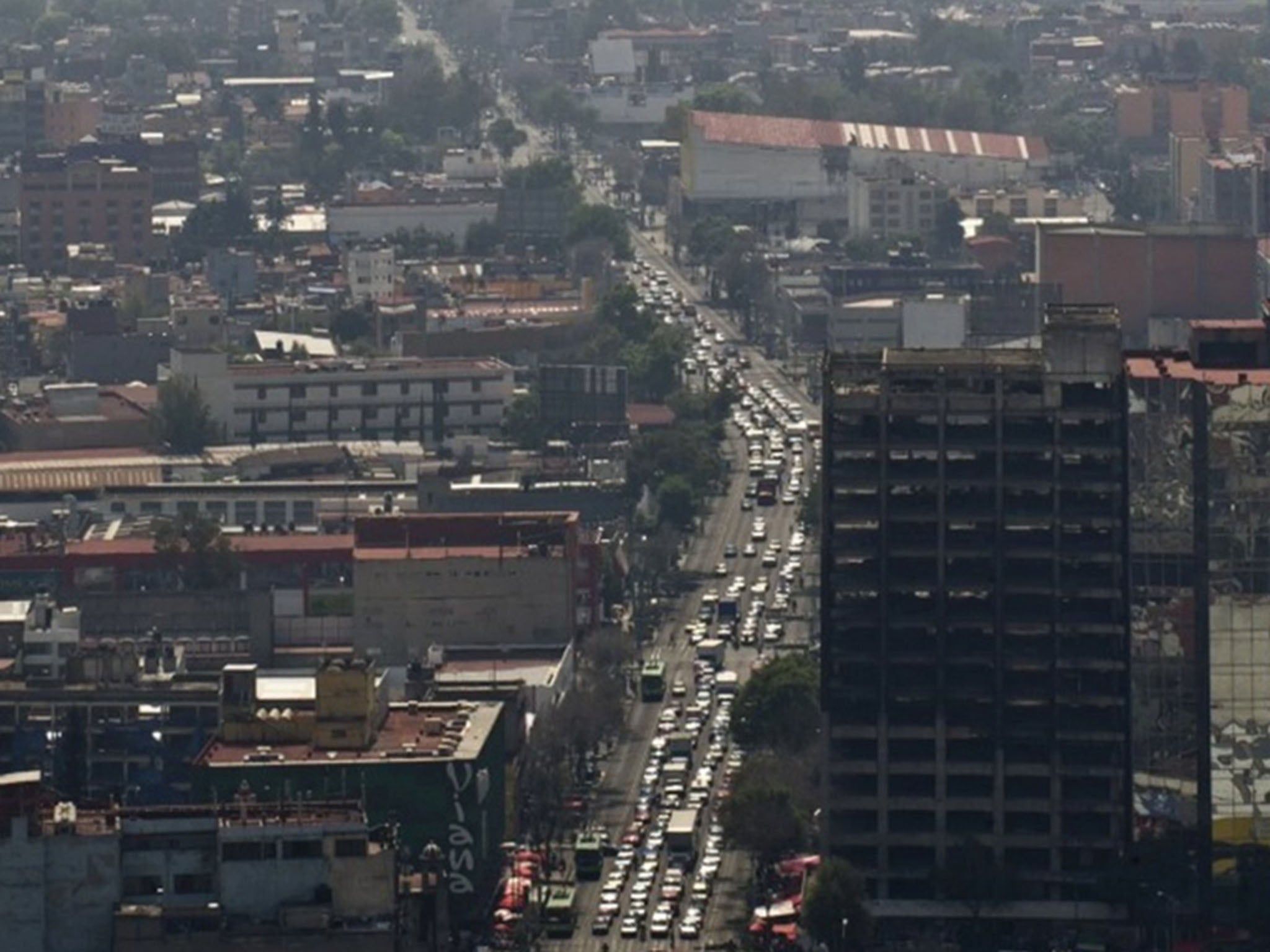 Mexico City seen through smog in February 2014.