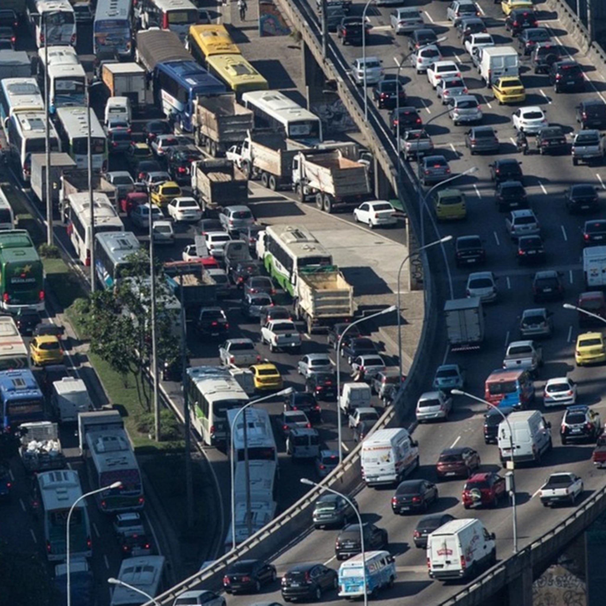 A traffic jam in Rio de Janeiro in June 2014.