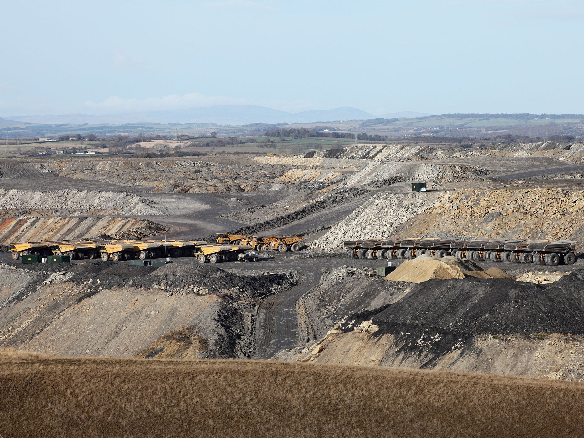 Shotton surface mine on the Blagdon Estate in Northumberland, run by Viscount Ridley