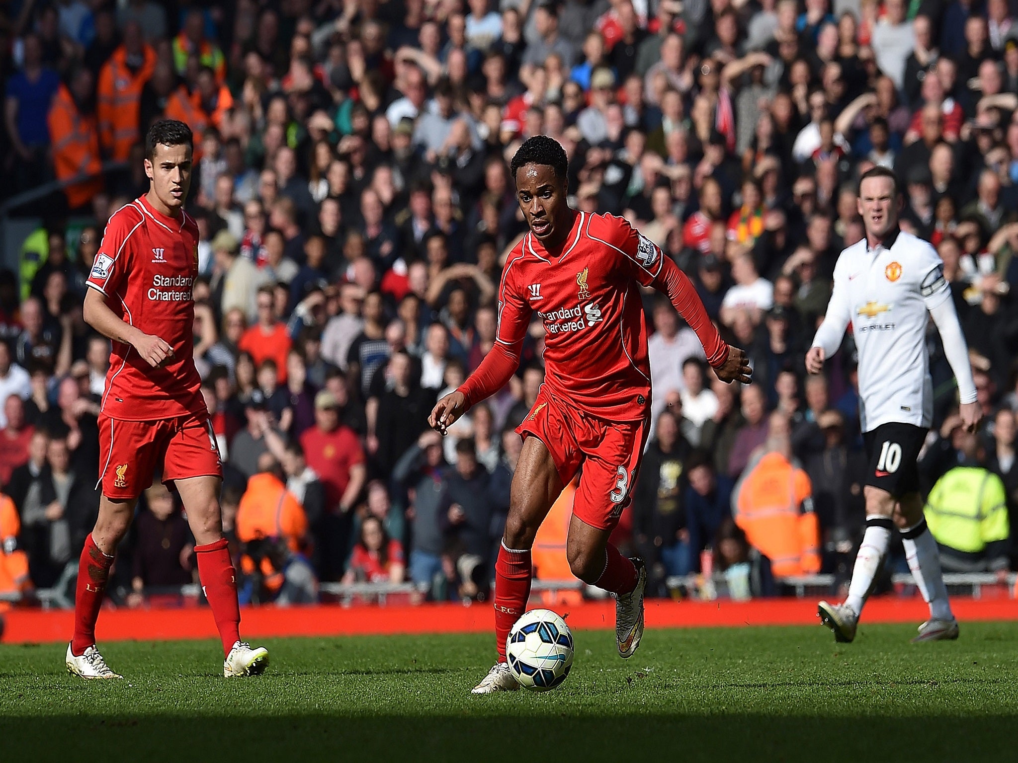 Raheem Sterling has taken Walcott's place on England's right wing