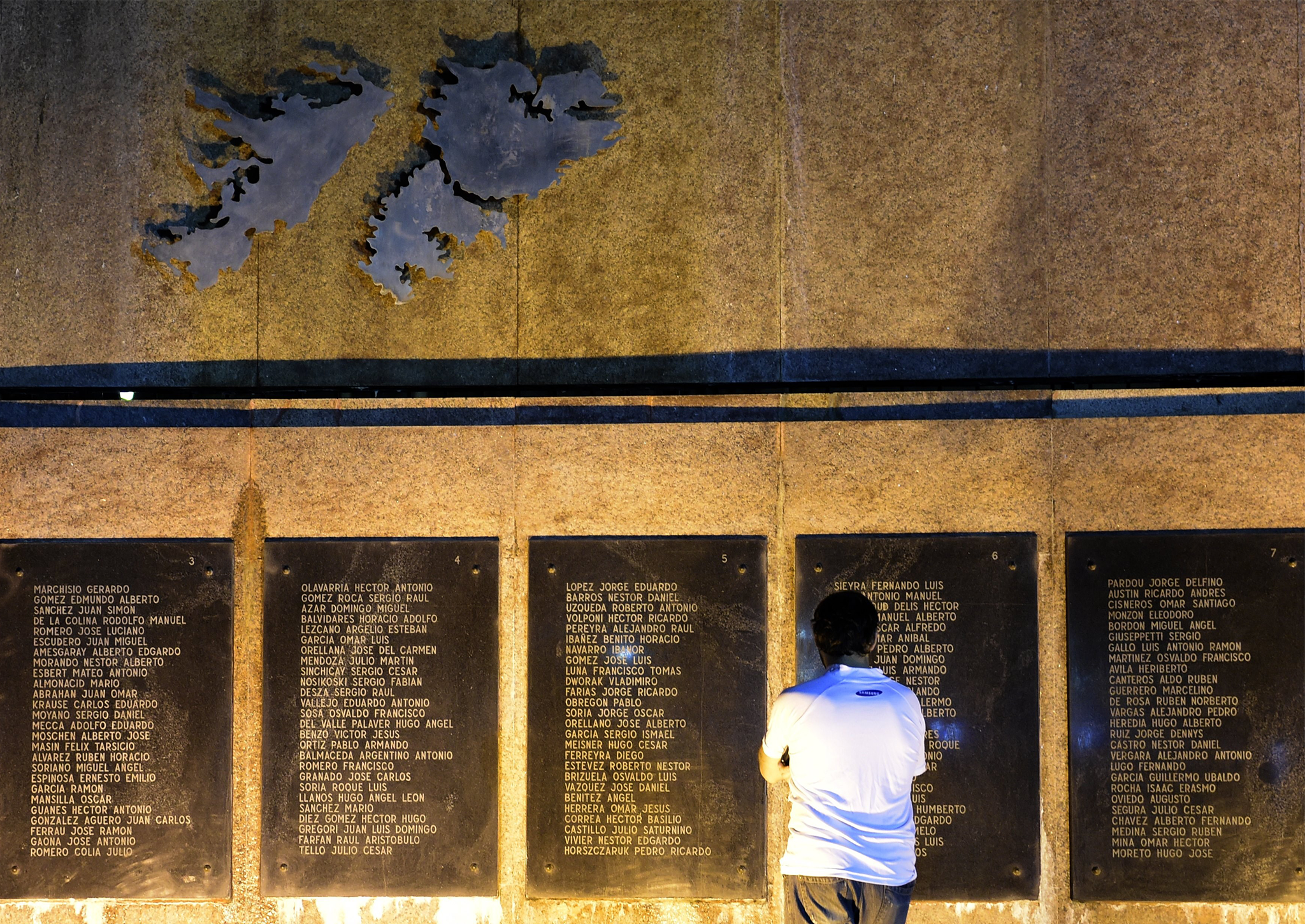 A memorial to the1982 war between Great Britain and Argentina in Buenos Aires