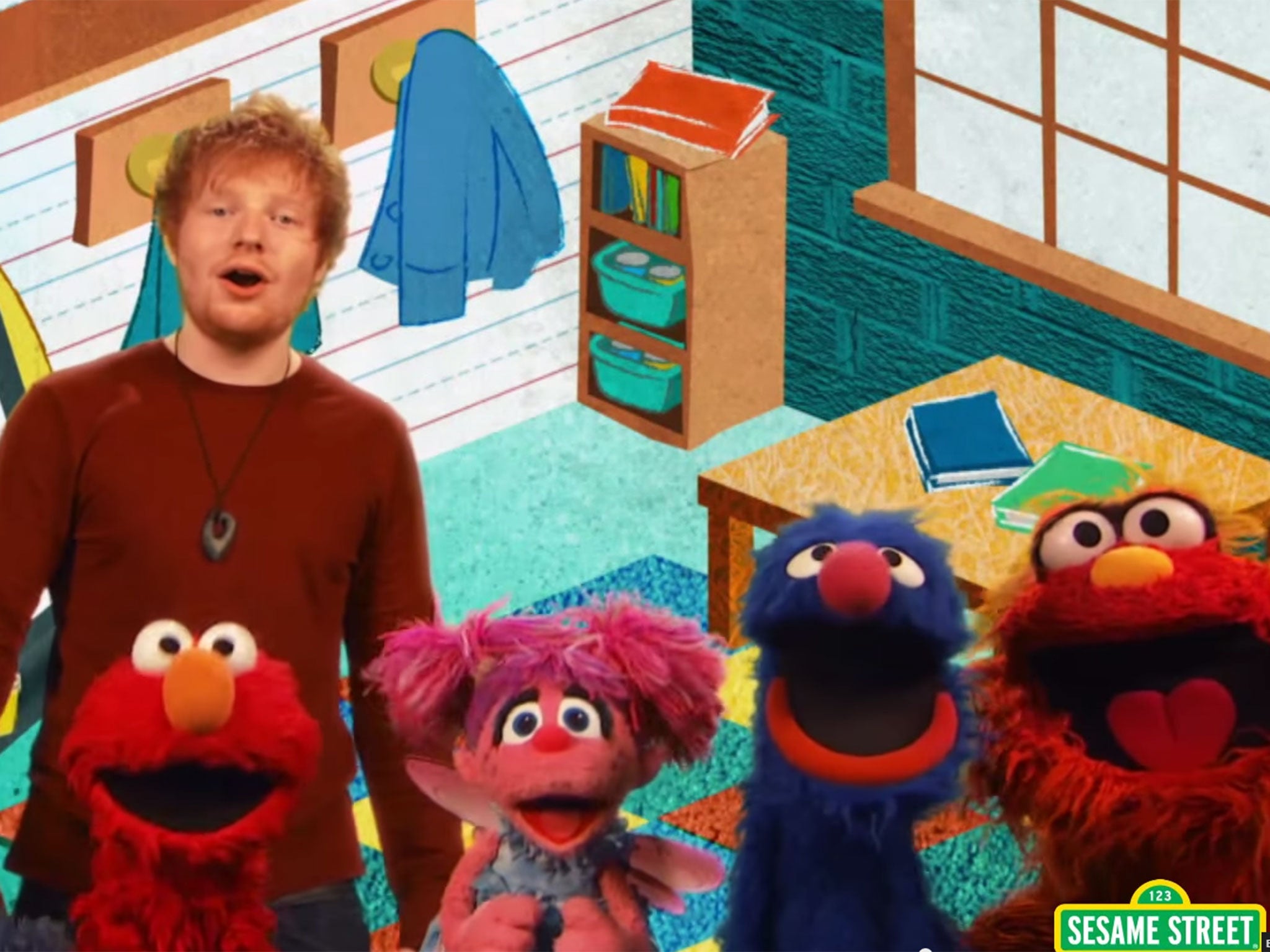 Ed Sheeran performs 'Two Different Worlds' with the Sesame Street gang