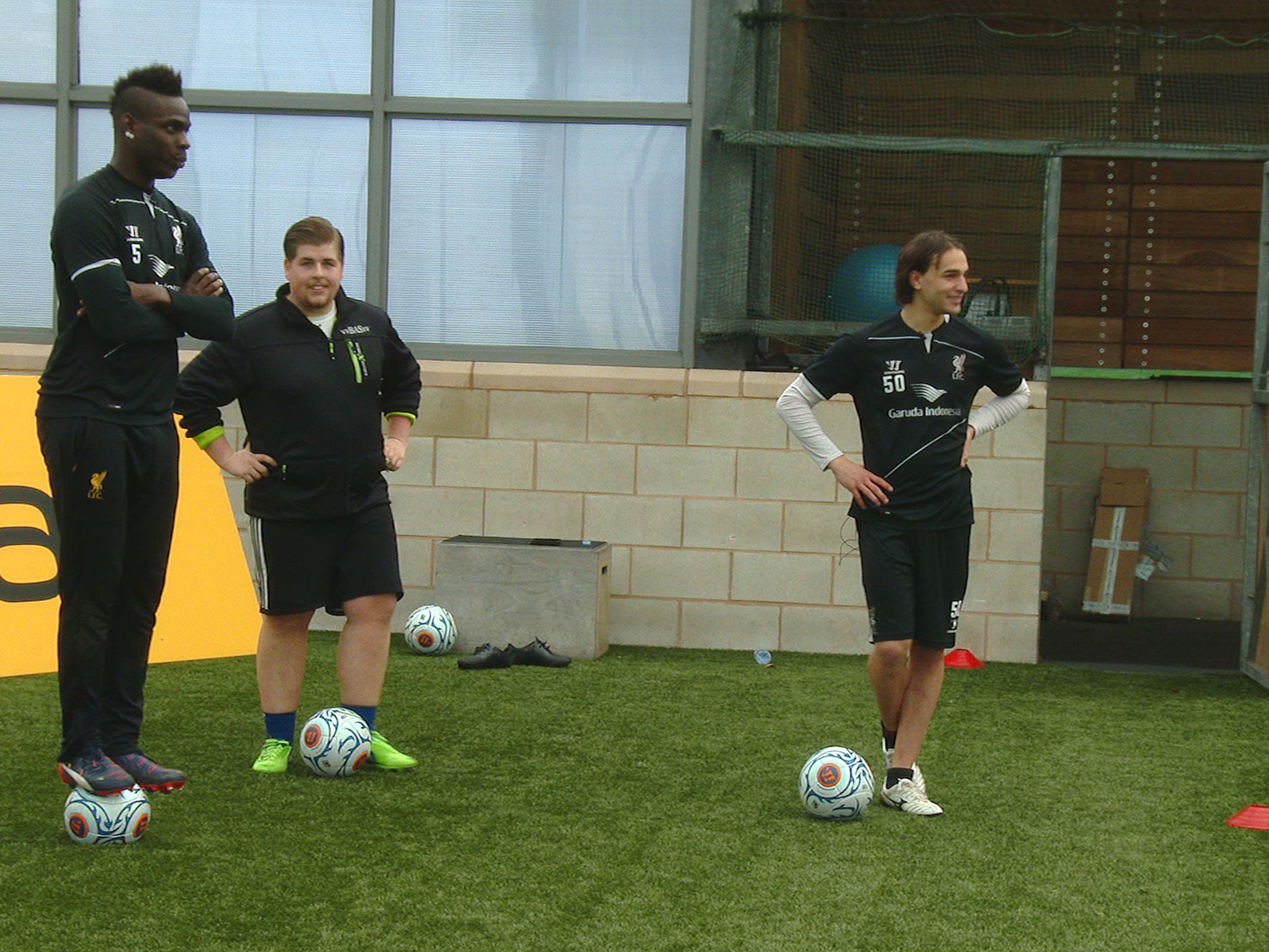 Bas and Markovic look on while Balotelli takes any opportunity to mess around with the ball