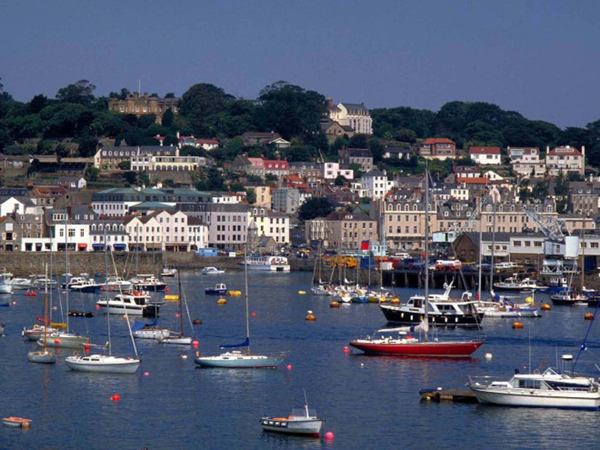 The harbour in St Peter Port, the island's capital