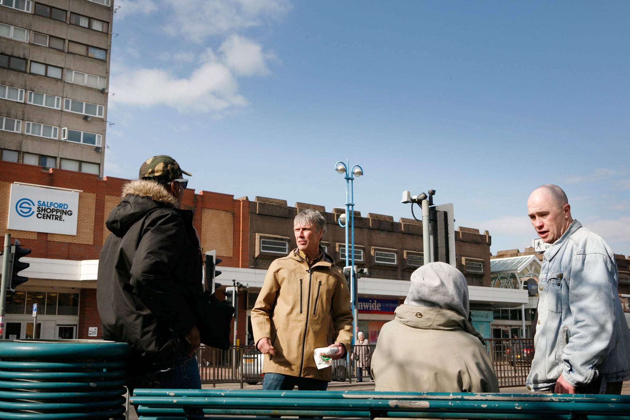 Bez tries to win over locals, such as Devon Henry (on the left) to his We Are The Reality Party