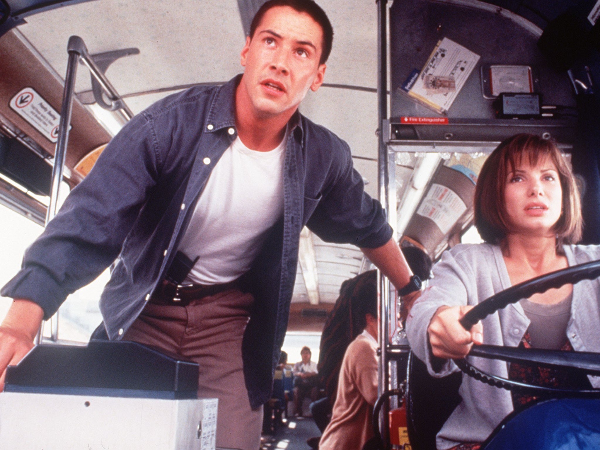 Keanu Reeves with Sandra Bullock in ‘Speed’