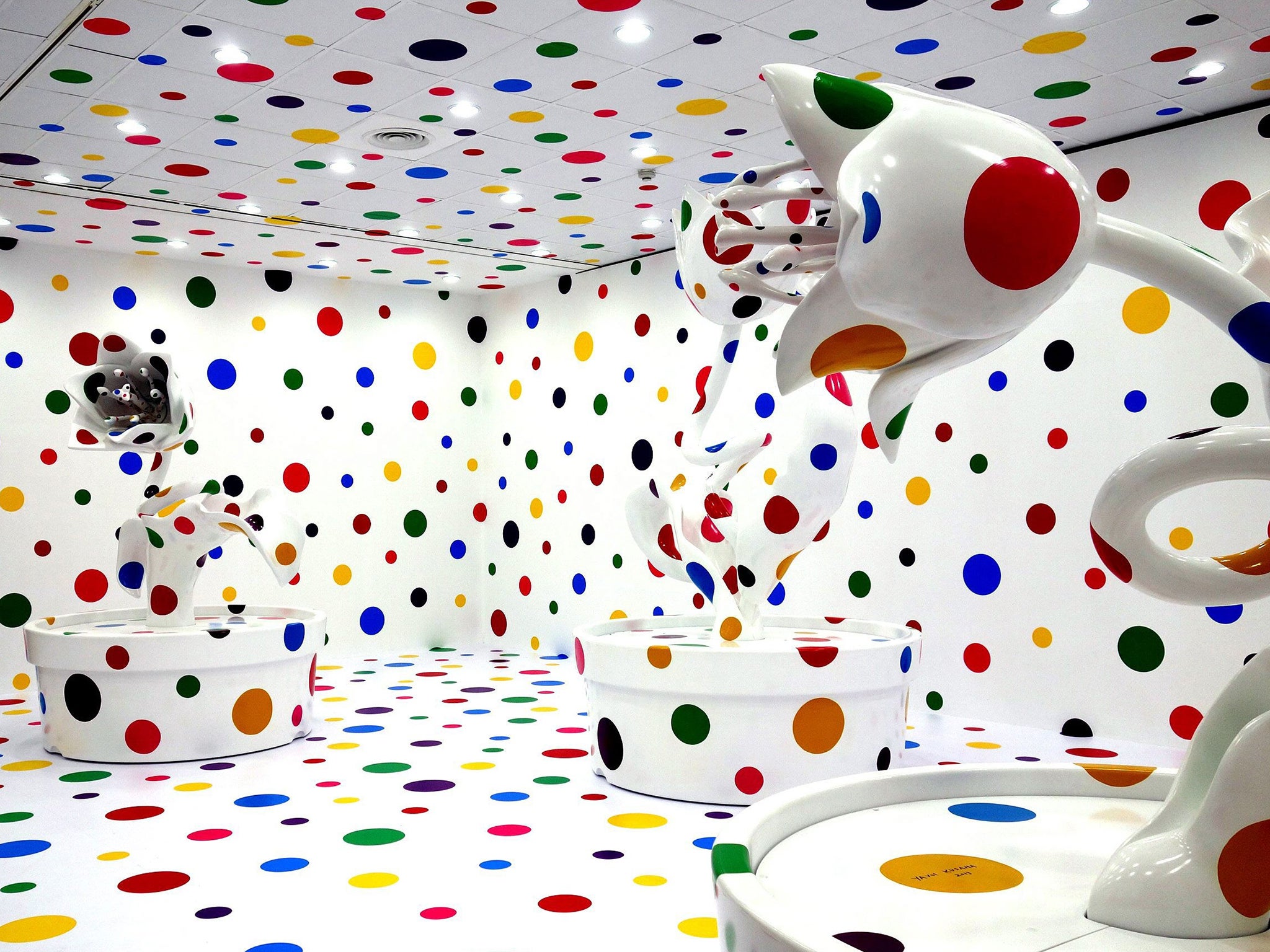 Yayoi Kusama’s trademark polka-dotted sculptures