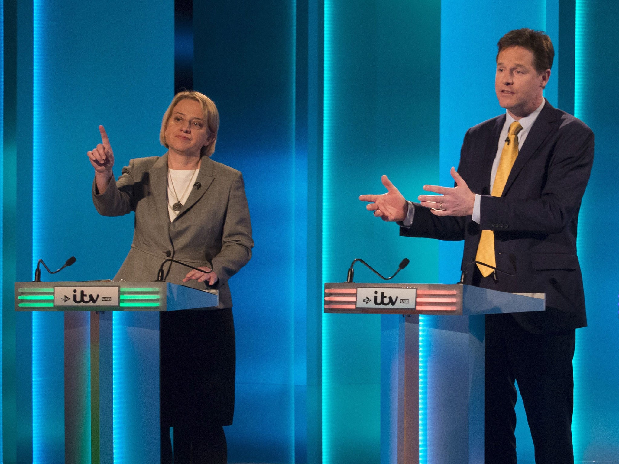 Natalie Bennett and Nick Clegg clash