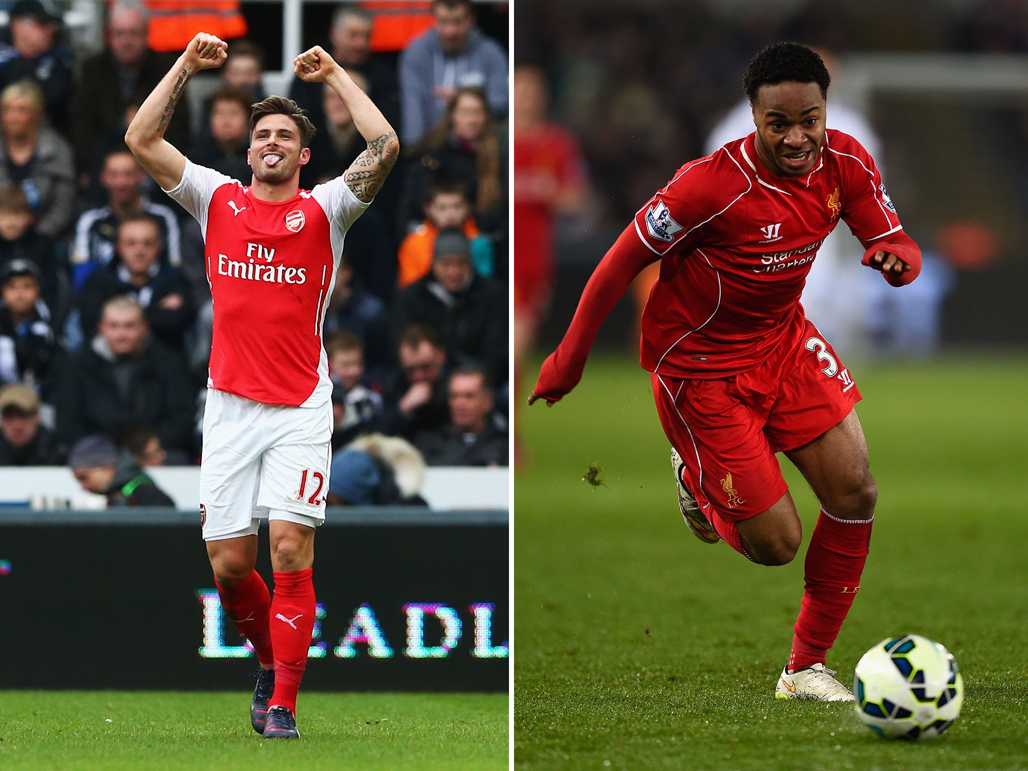 Olivier Giroud and Raheem Sterling