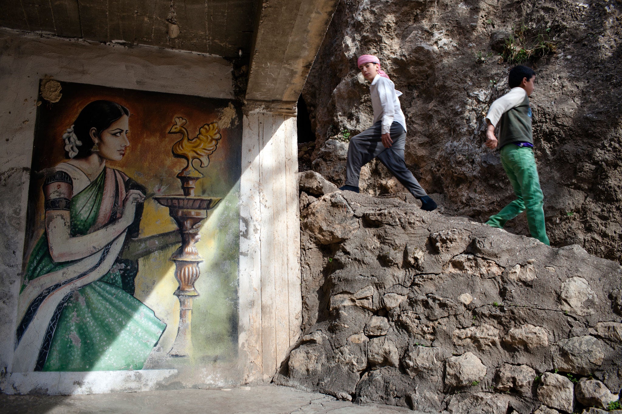 A depiction of the holy Yazidi peacock on the trail to meet Baba Sheikh