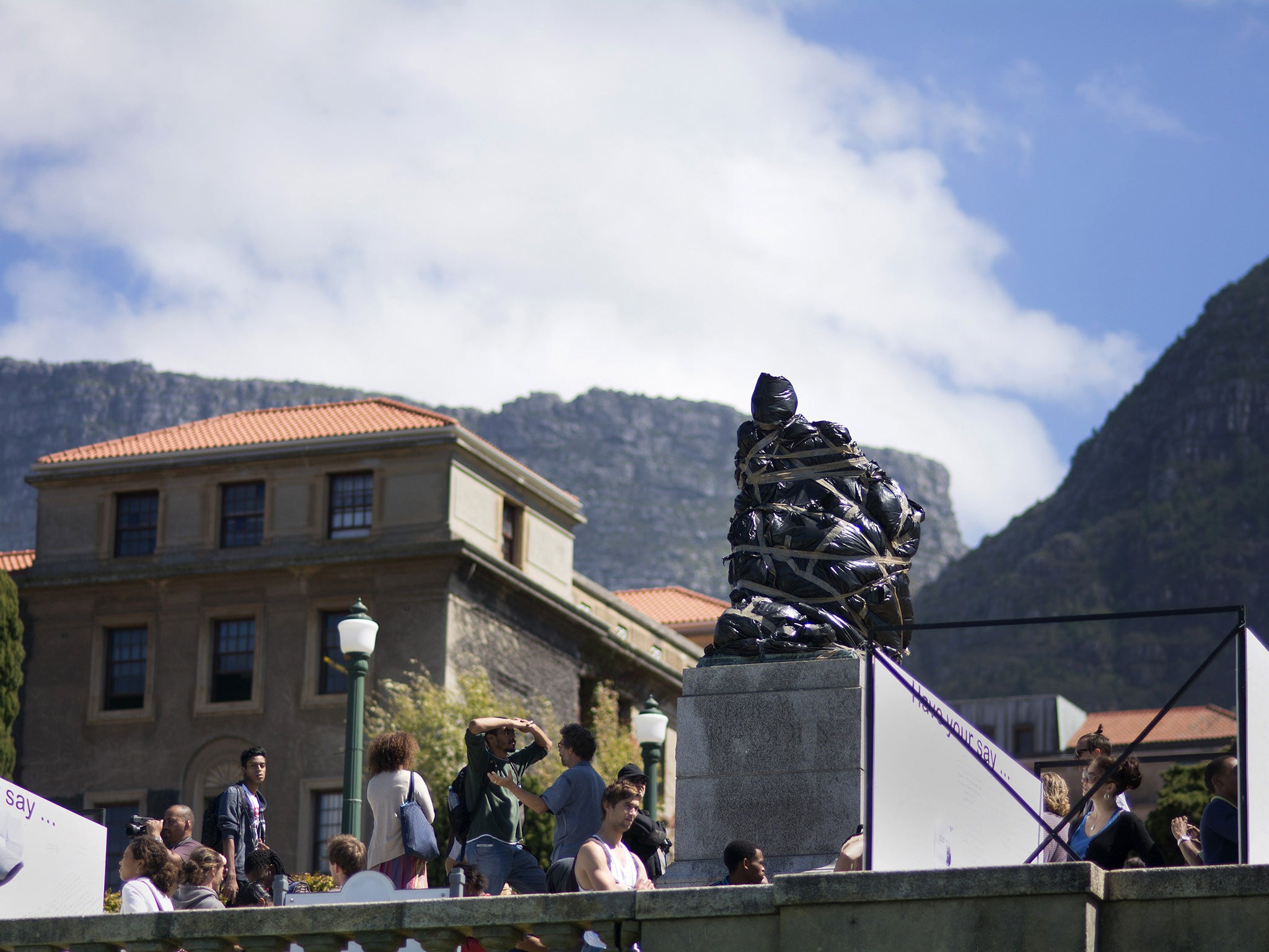 Protesters want the statue of Cecil Rhodes to fall (AFP/Getty)