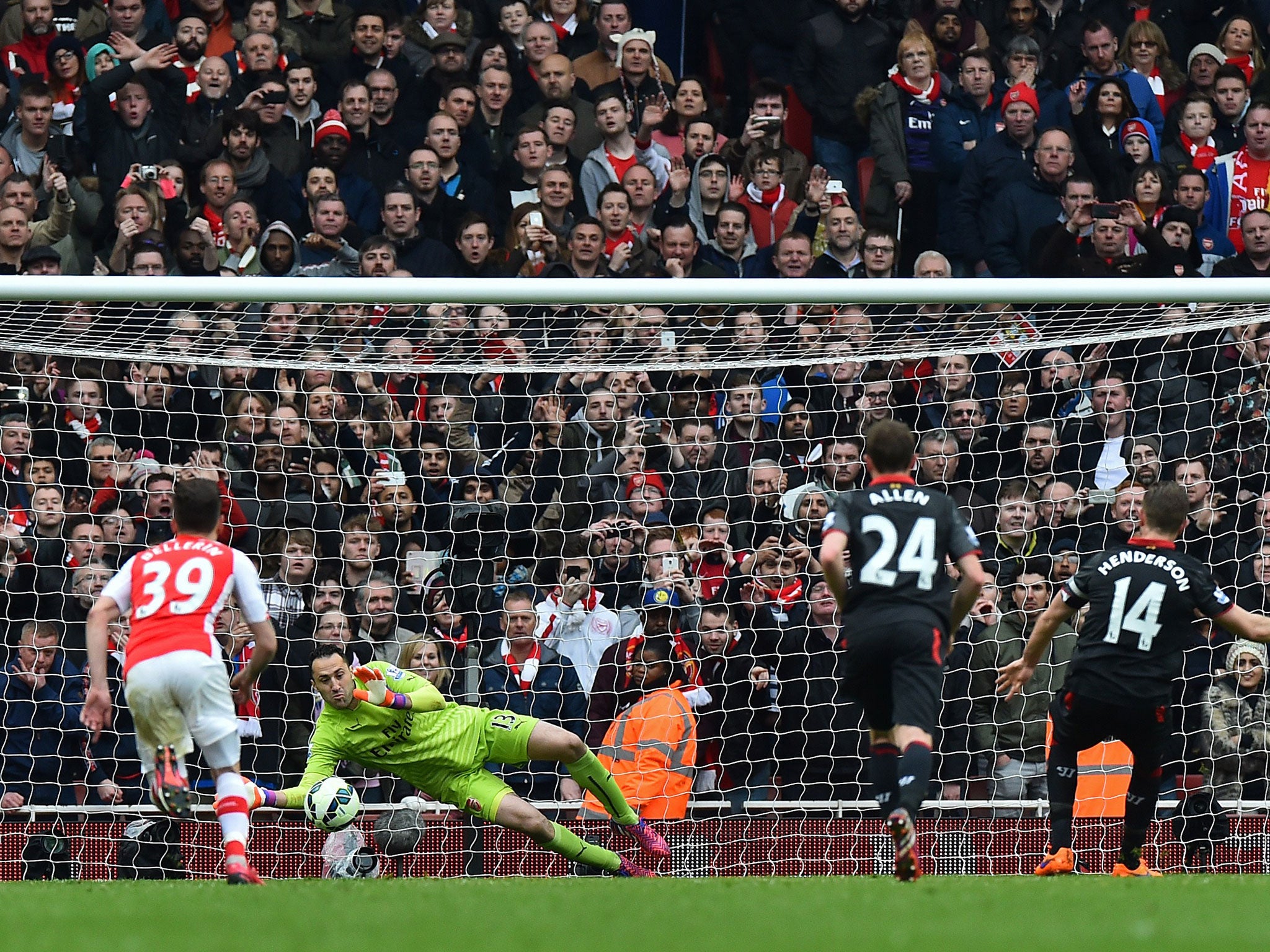 Henderson's penalty just beat Ospina