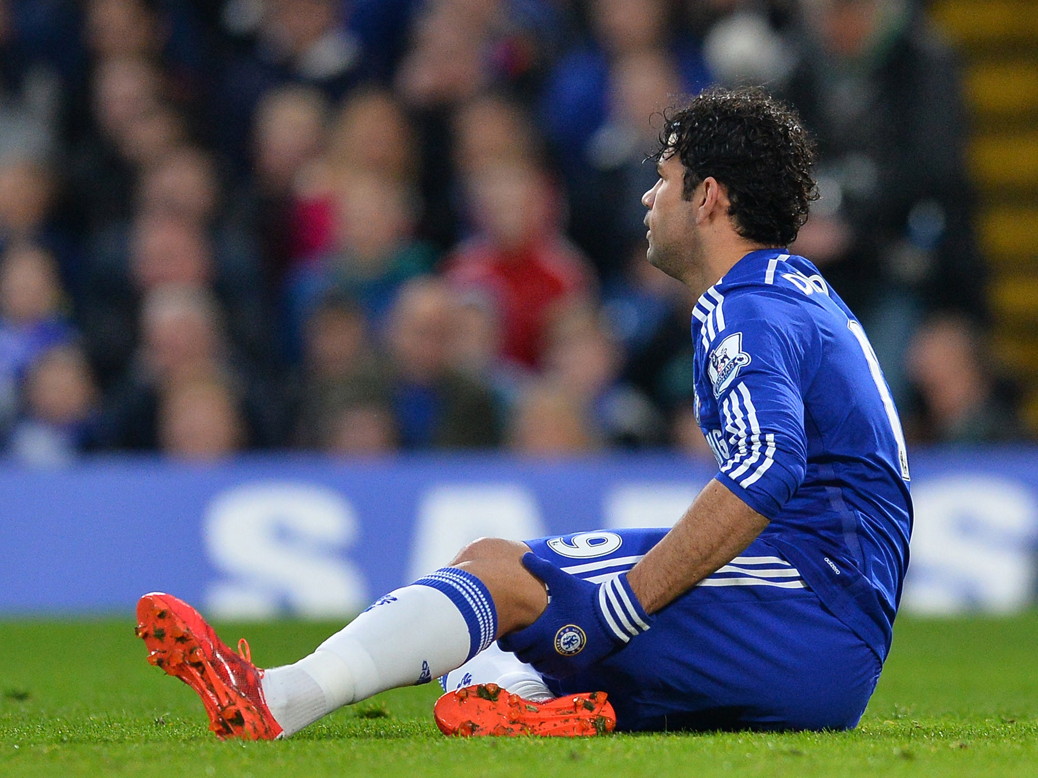 Not fit enough to start, Diego Costa lasted just 11 minutes after coming on before he had to go back off again