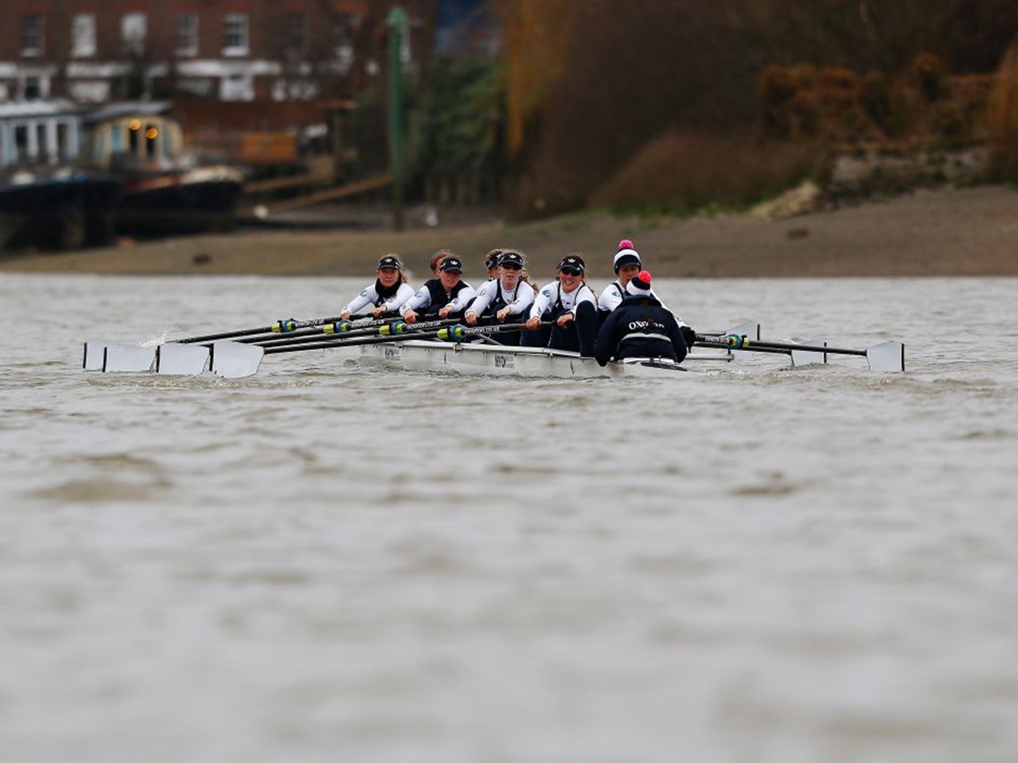 The Oxford team practising in February
