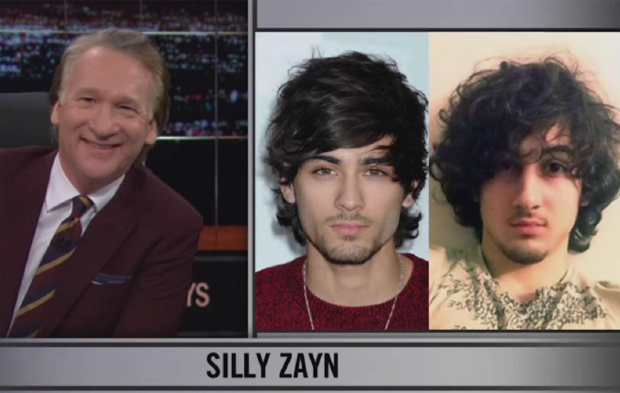 Controversially Bill Maher compared Zayn Malik to Boston Marathon bomber Dzhokhar Tsarnaev as the audience gasped